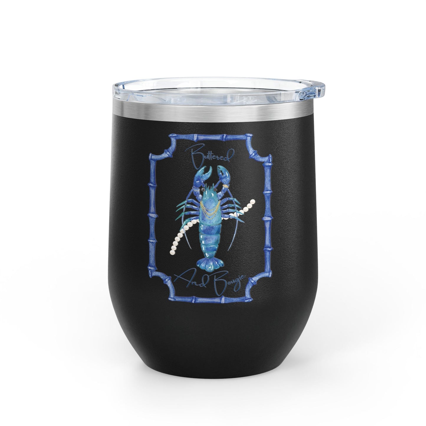 Bougie and Buttered Wine Tumbler, 12oz | Coastal Drinkware, Nautical Gift, Summer Beverage Cup, Lobster Lover
