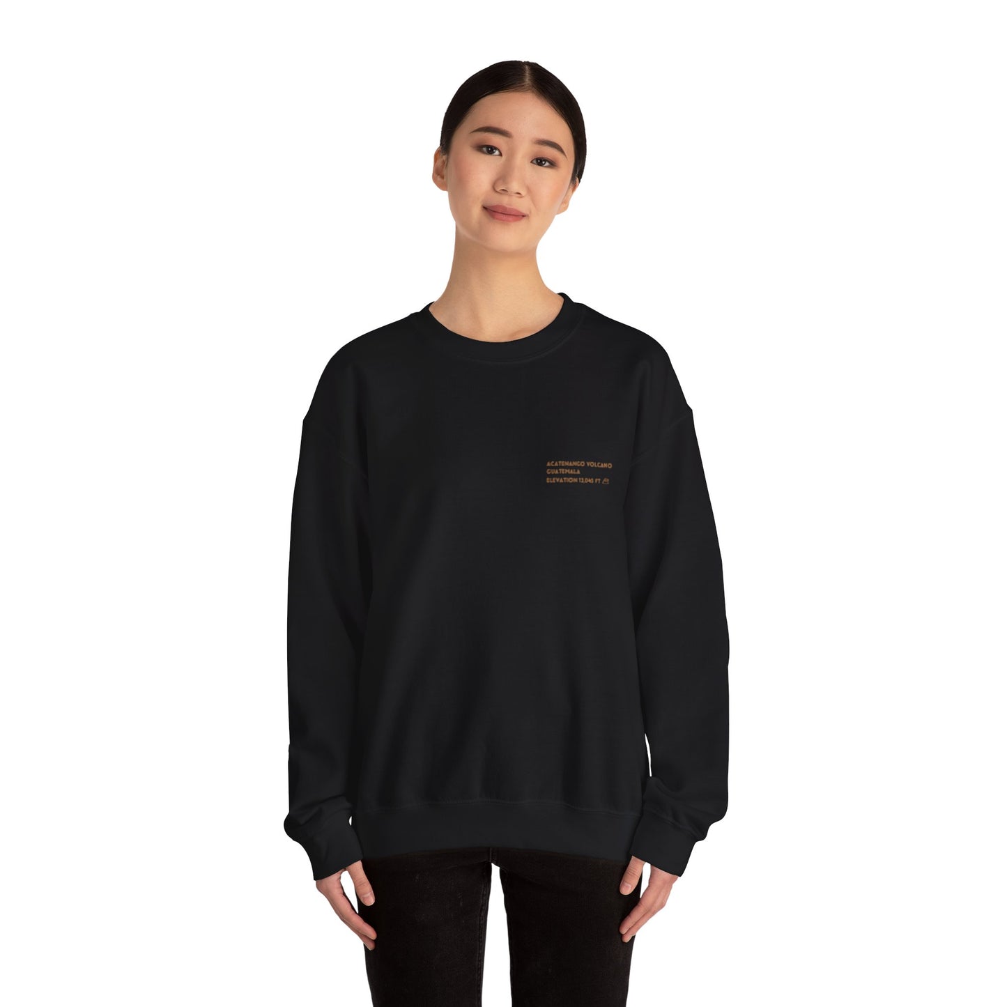 Will Hike for Lava- Acatenango Edition Crewneck Sweatshirt Perfect for Hikers, Guatemala Travel, Adventure, and Lava Lovers