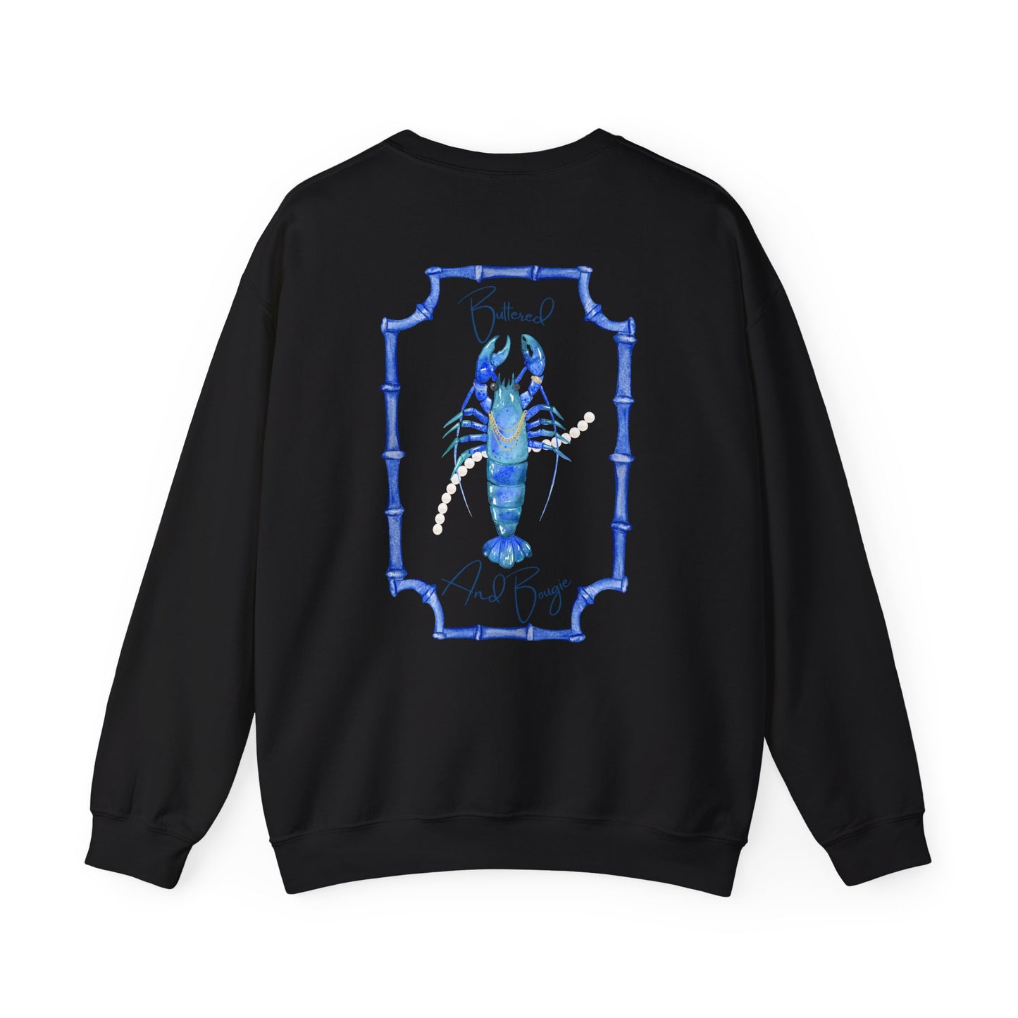 Buttered and Bougie- Crewneck Cozy Sweatshirt, Nautical Gift, Lobster Apparel, Seafood Lover