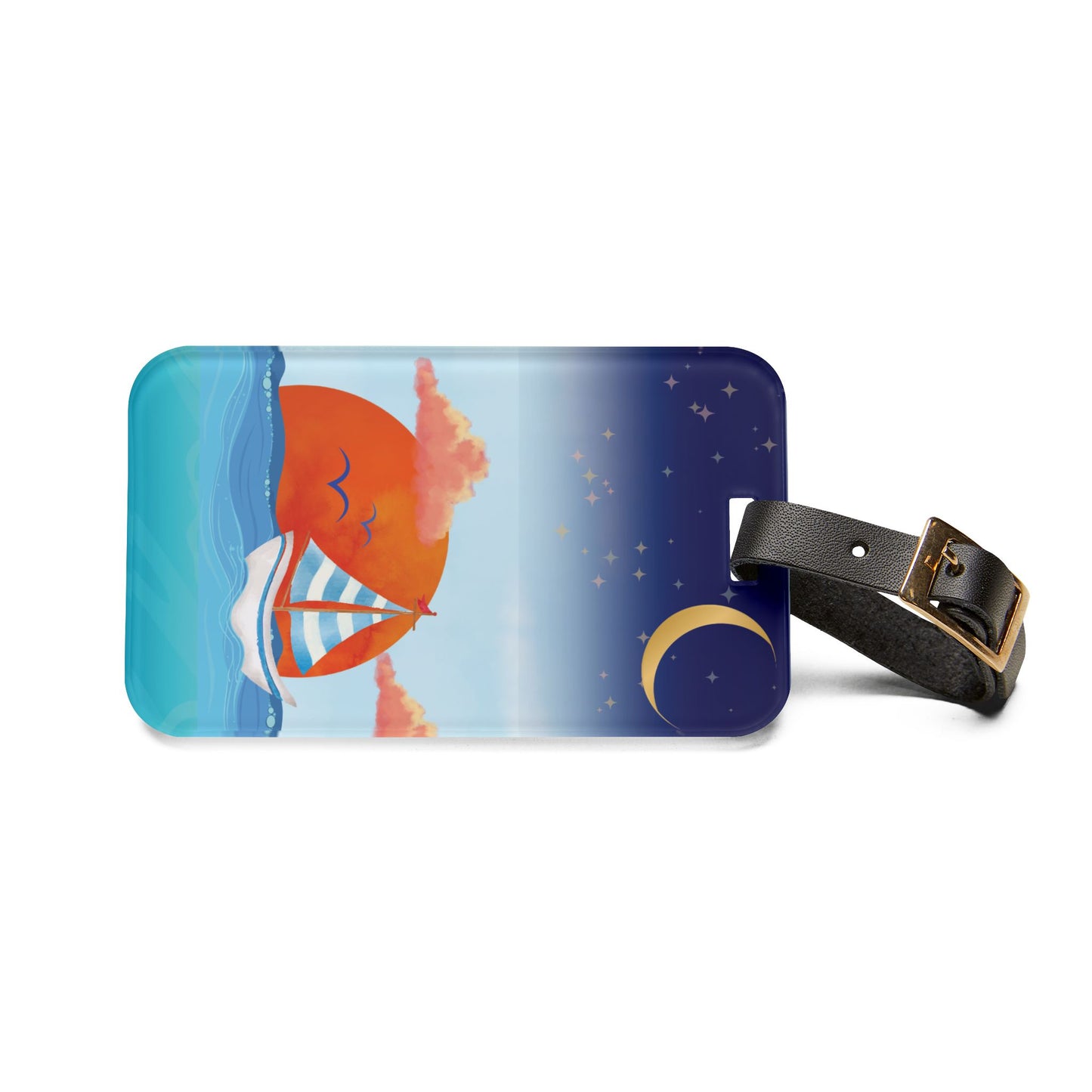 Boating Sailboat Travel Luggage Tag - Perfect for Vacation, Sailing, Cruising, Boating, Summer, Sunset, or Boat Lovers
