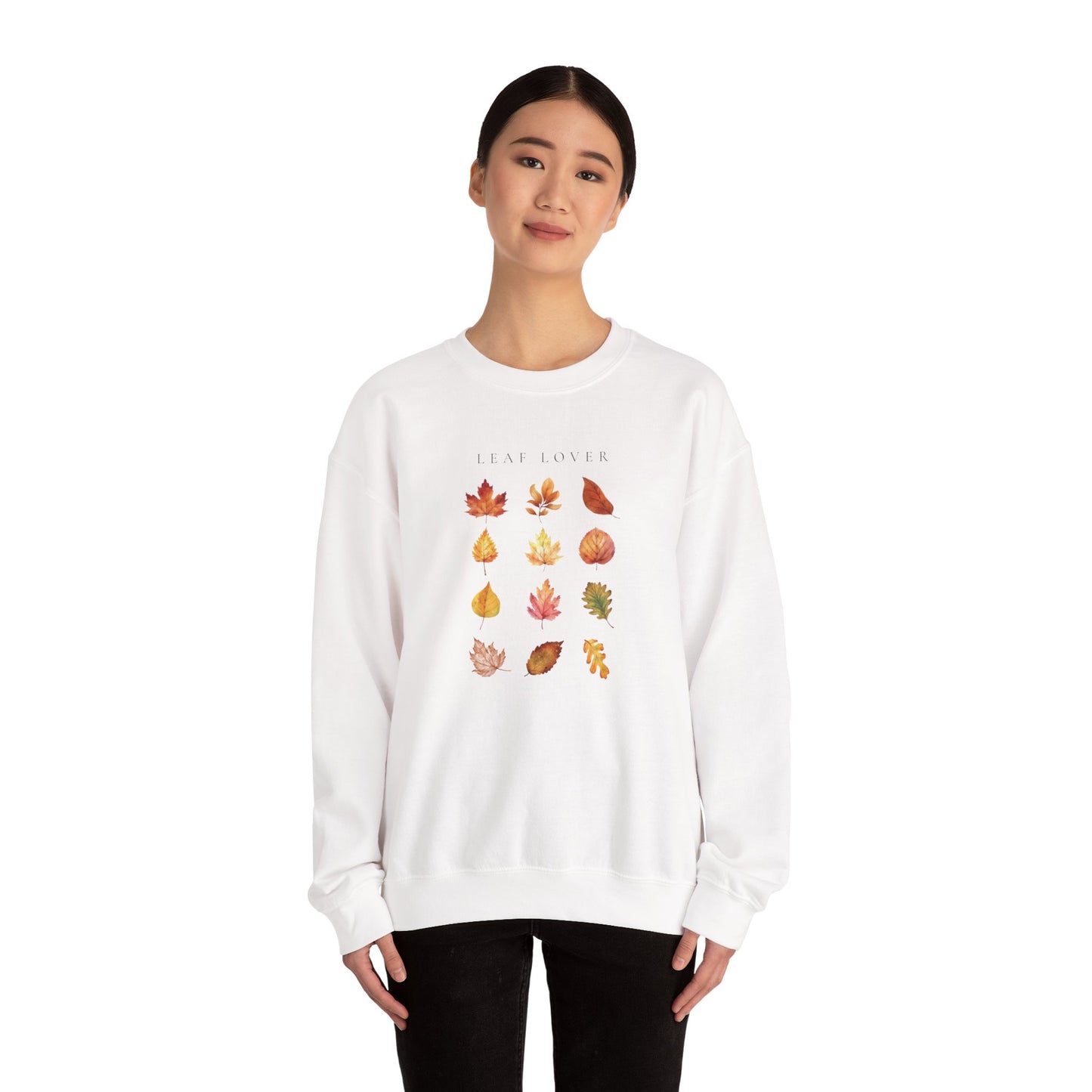 Leaf Lover-Fall & Autumn Vibes Foliage-Inspired Leaf Peeping Theme Crew Neck Graphic Sweatshirt