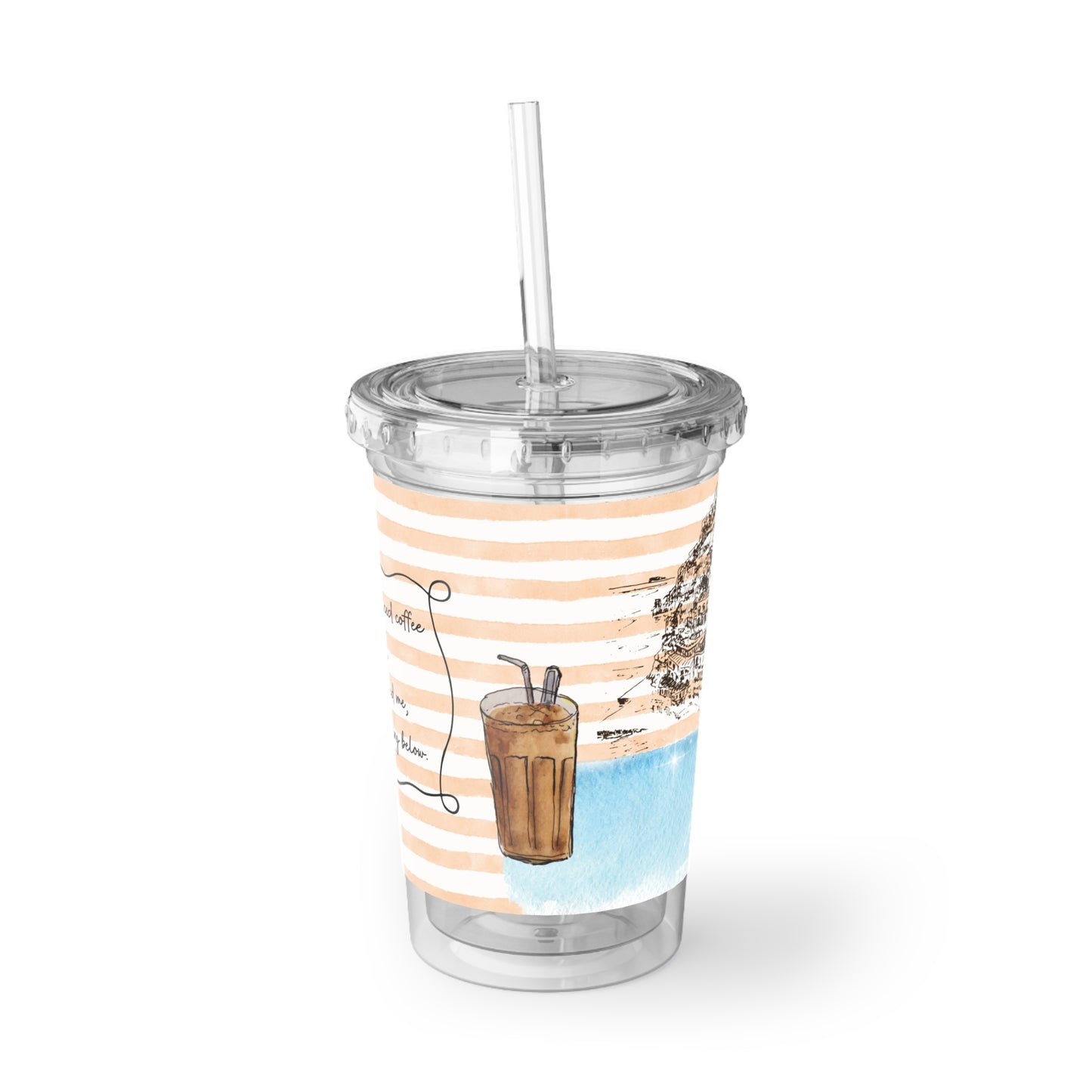 Mentally Drinking An Iced Coffee in Positano- Travel Vignette Acrylic Tumbler