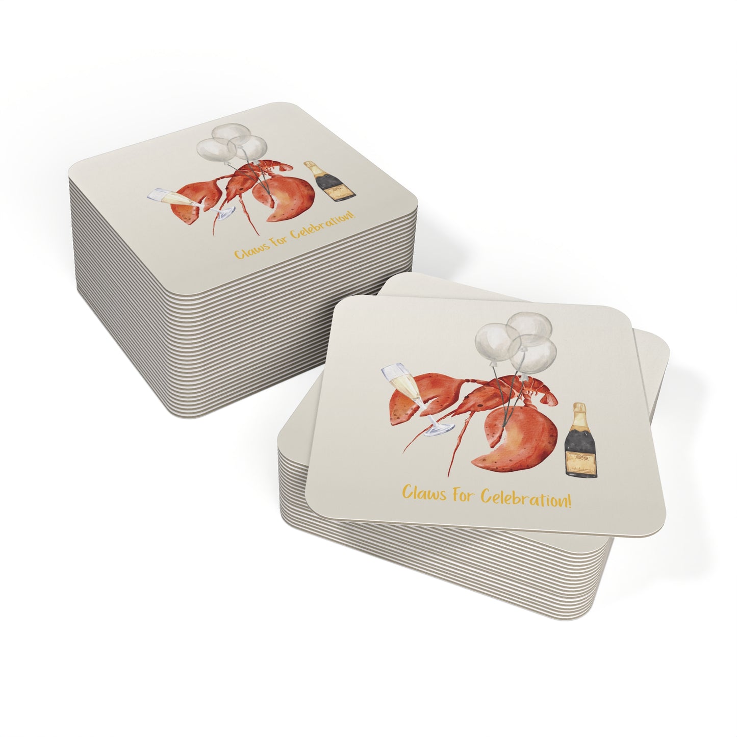 Lobster Party Coasters | Claws for Celebration! | Party Supplies, Lobster, Seafood, Champagne Celebration Themed Coasters