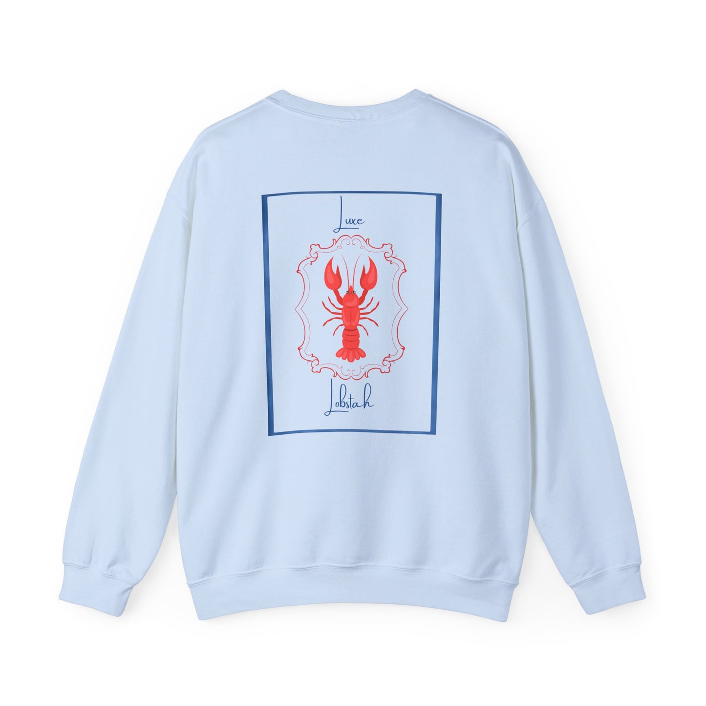 Luxe Lobstah -Crewneck Cozy Sweatshirt, Nautical Gift, Lobster Apparel, Seafood Lover