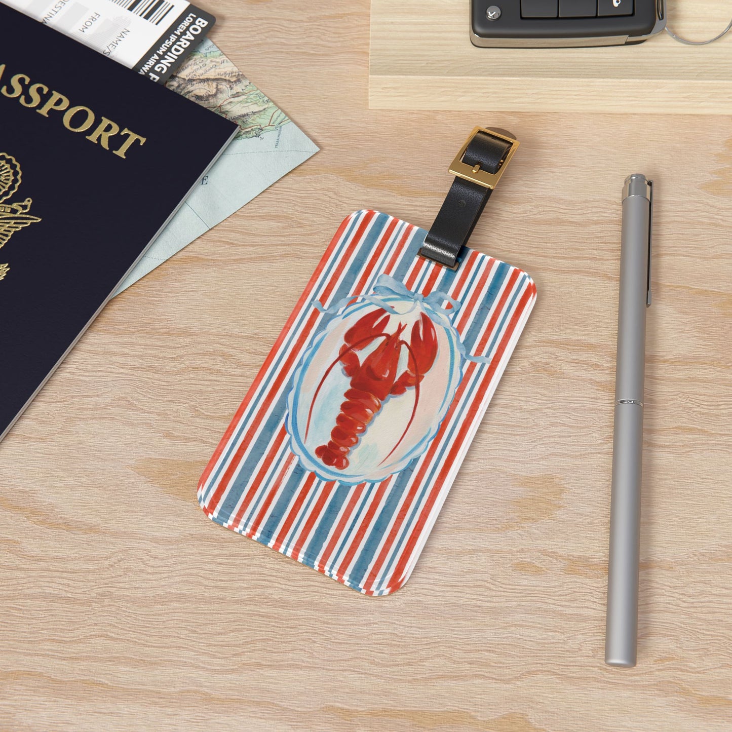 Lobster, New England, Cape Cod, Nantucket, Americana Summer Travel Luggage Tag - Perfect for Vacation, Travel, Gift, Wanderlust Essentials