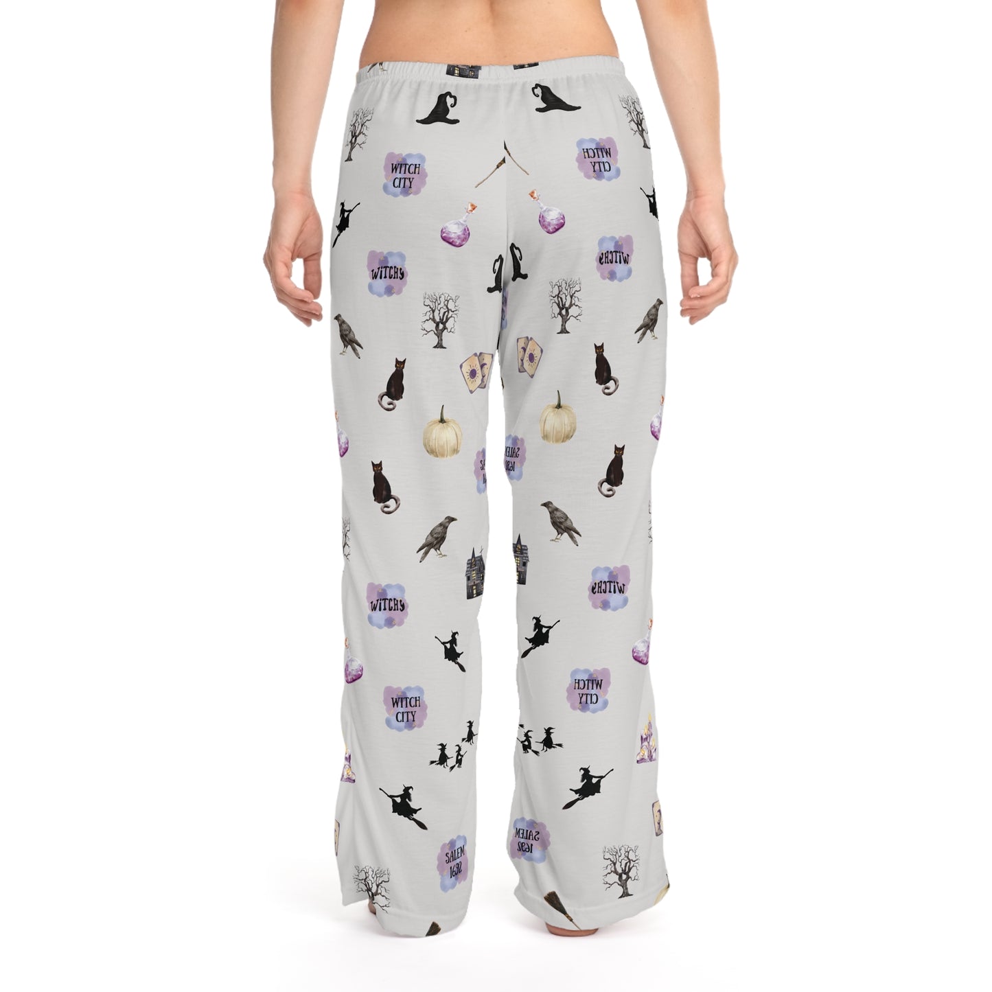 Salem Mass Halloween Witch Themed Drawstring Pajamas Lounge Pants