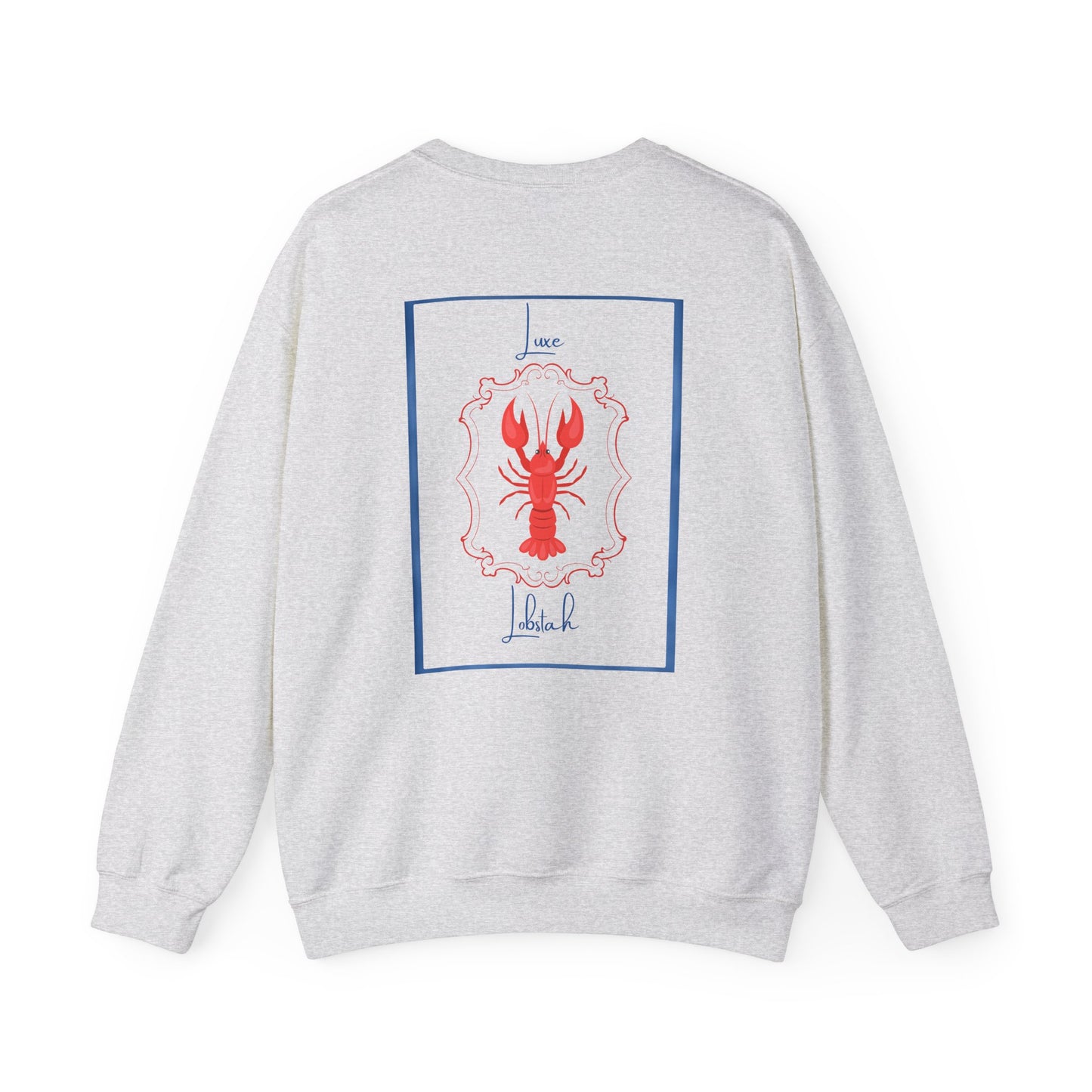 Luxe Lobstah -Crewneck Cozy Sweatshirt, Nautical Gift, Lobster Apparel, Seafood Lover