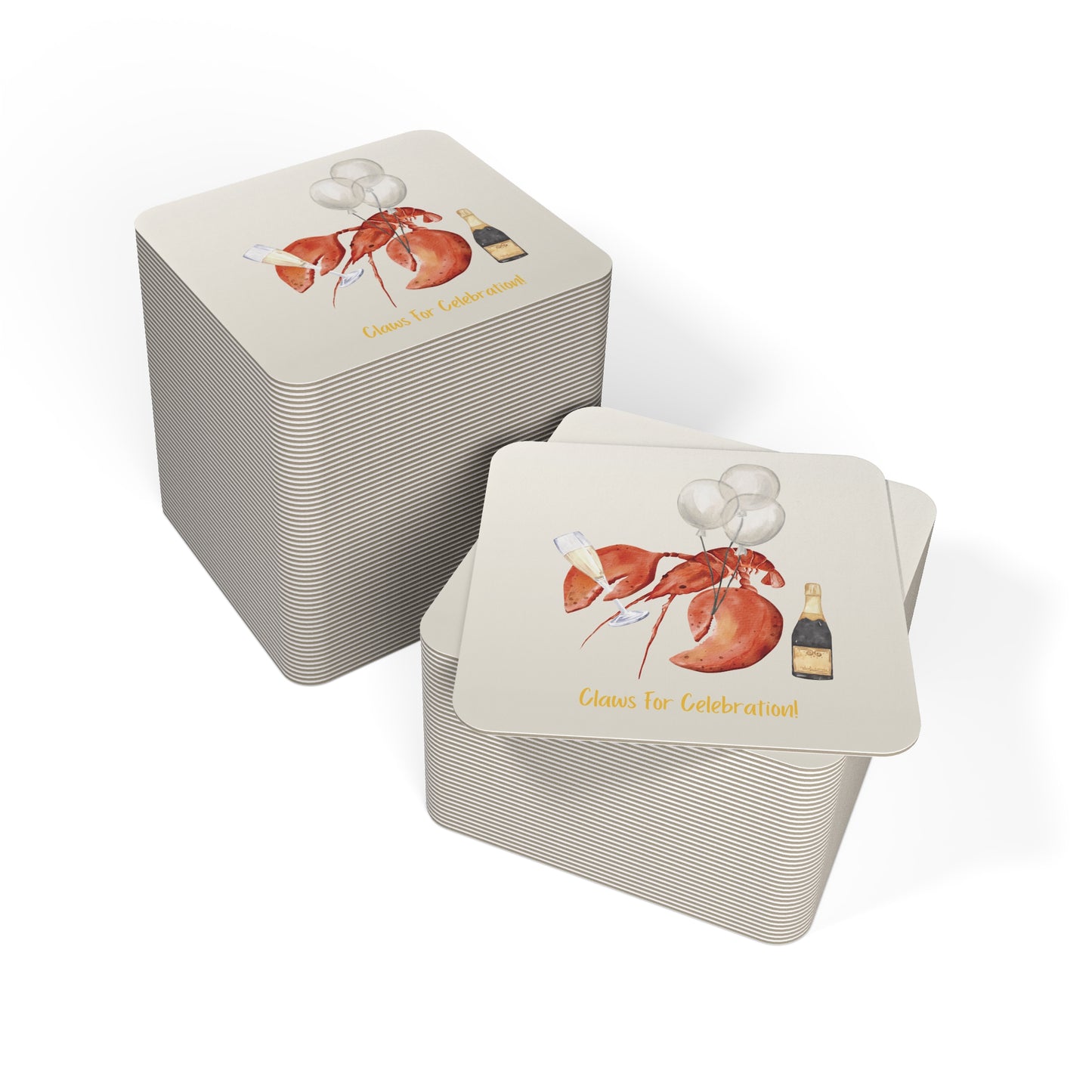 Lobster Party Coasters | Claws for Celebration! | Party Supplies, Lobster, Seafood, Champagne Celebration Themed Coasters