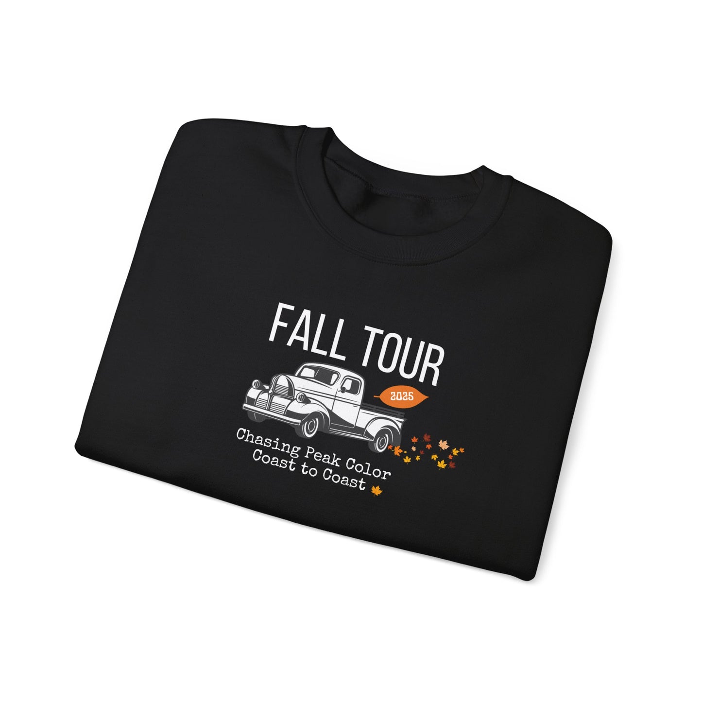 Chasing Fall Color Coast To Coast- Concert Style Graphic Crewneck Sweatshirt For Fall and Leaf Lovers