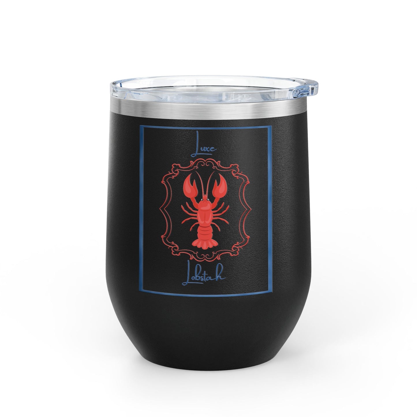 Luxe Lobstah- Wine Tumbler, 12oz | Coastal Drinkware, Nautical Gift, Summer Beverage Cup, Lobster Lover