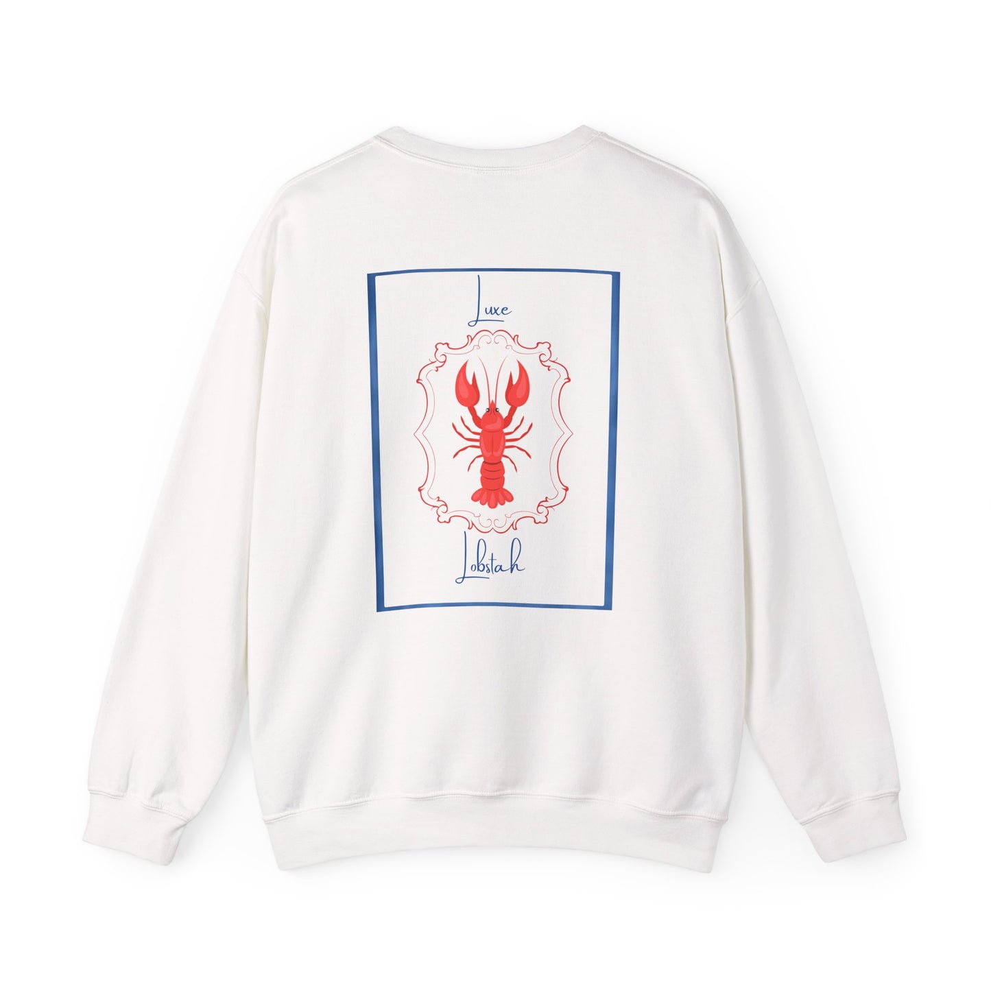 Luxe Lobstah -Crewneck Cozy Sweatshirt, Nautical Gift, Lobster Apparel, Seafood Lover