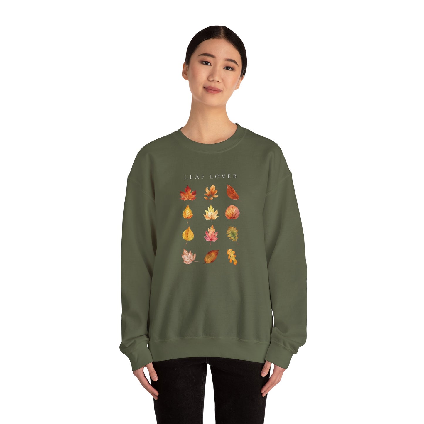 Leaf Lover-Fall & Autumn Vibes Foliage-Inspired Leaf Peeping Theme Crew Neck Graphic Sweatshirt