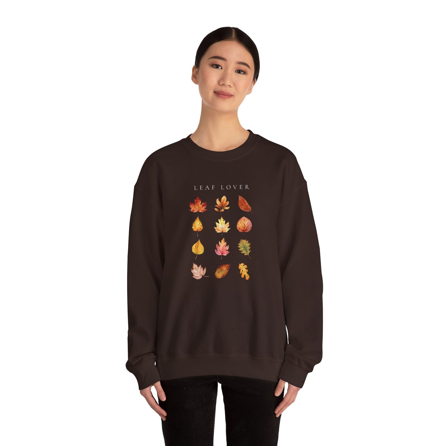 Leaf Lover-Fall & Autumn Vibes Foliage-Inspired Leaf Peeping Theme Crew Neck Graphic Sweatshirt