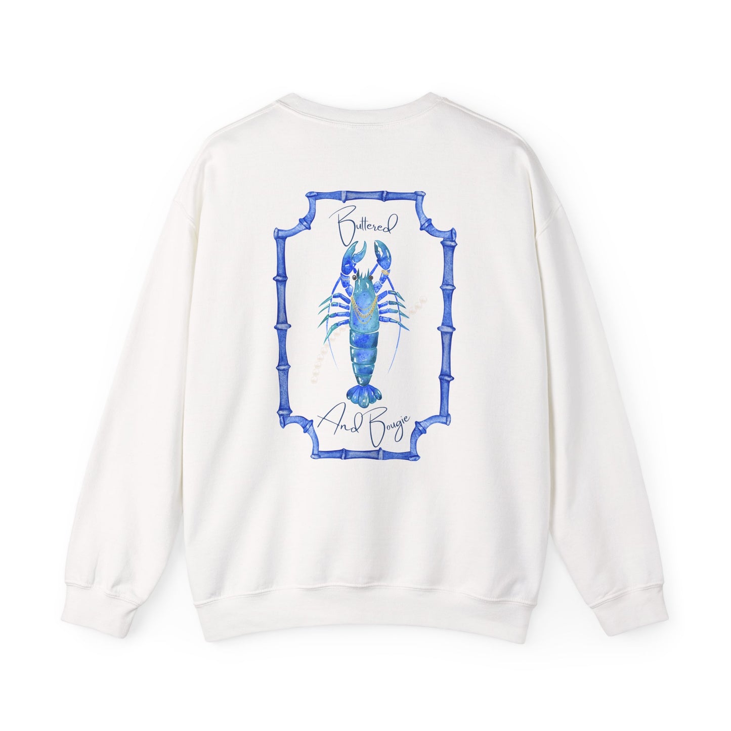 Buttered and Bougie- Crewneck Cozy Sweatshirt, Nautical Gift, Lobster Apparel, Seafood Lover