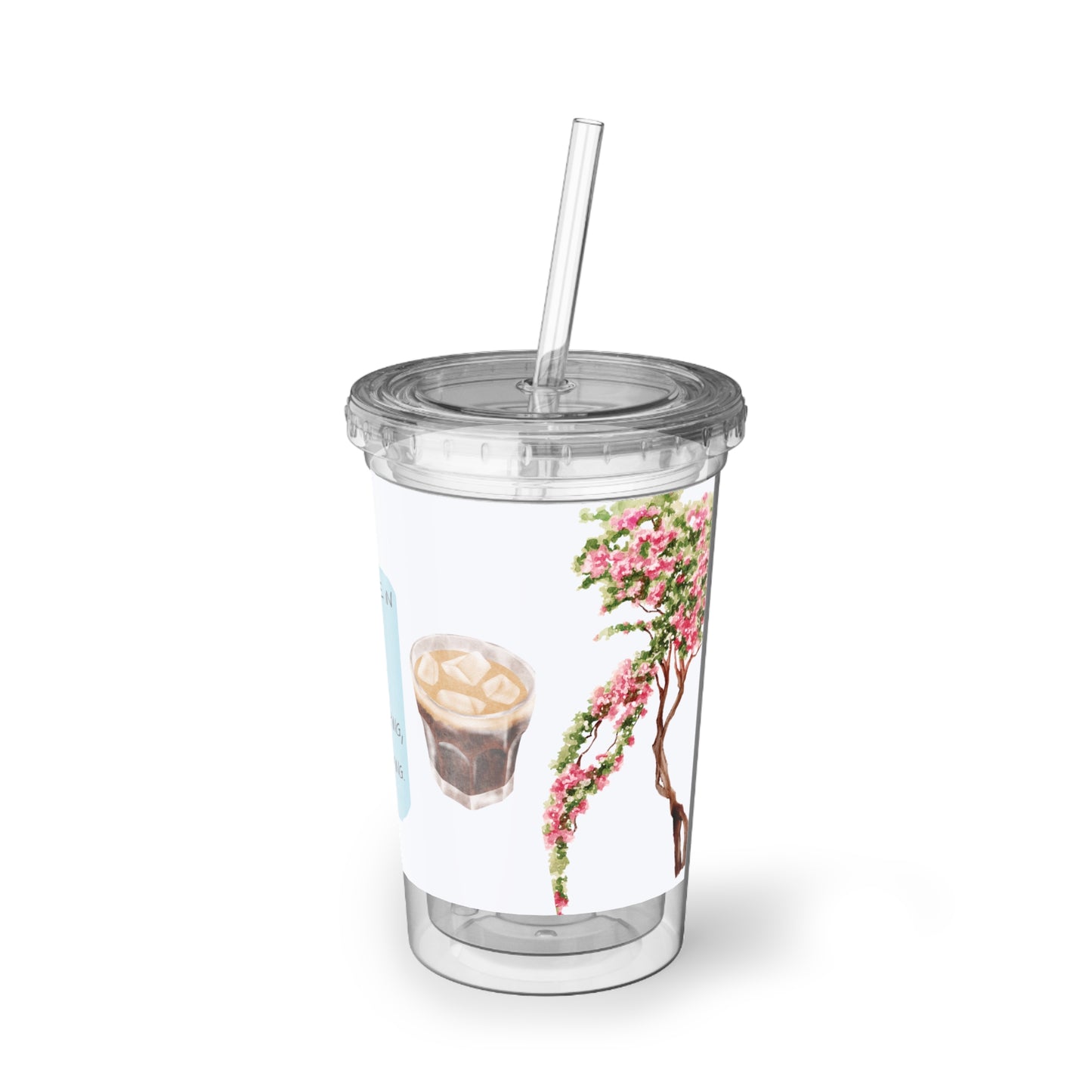 This Is An Iced Coffee In Mykonos- Travel Vignette Acrylic Tumbler