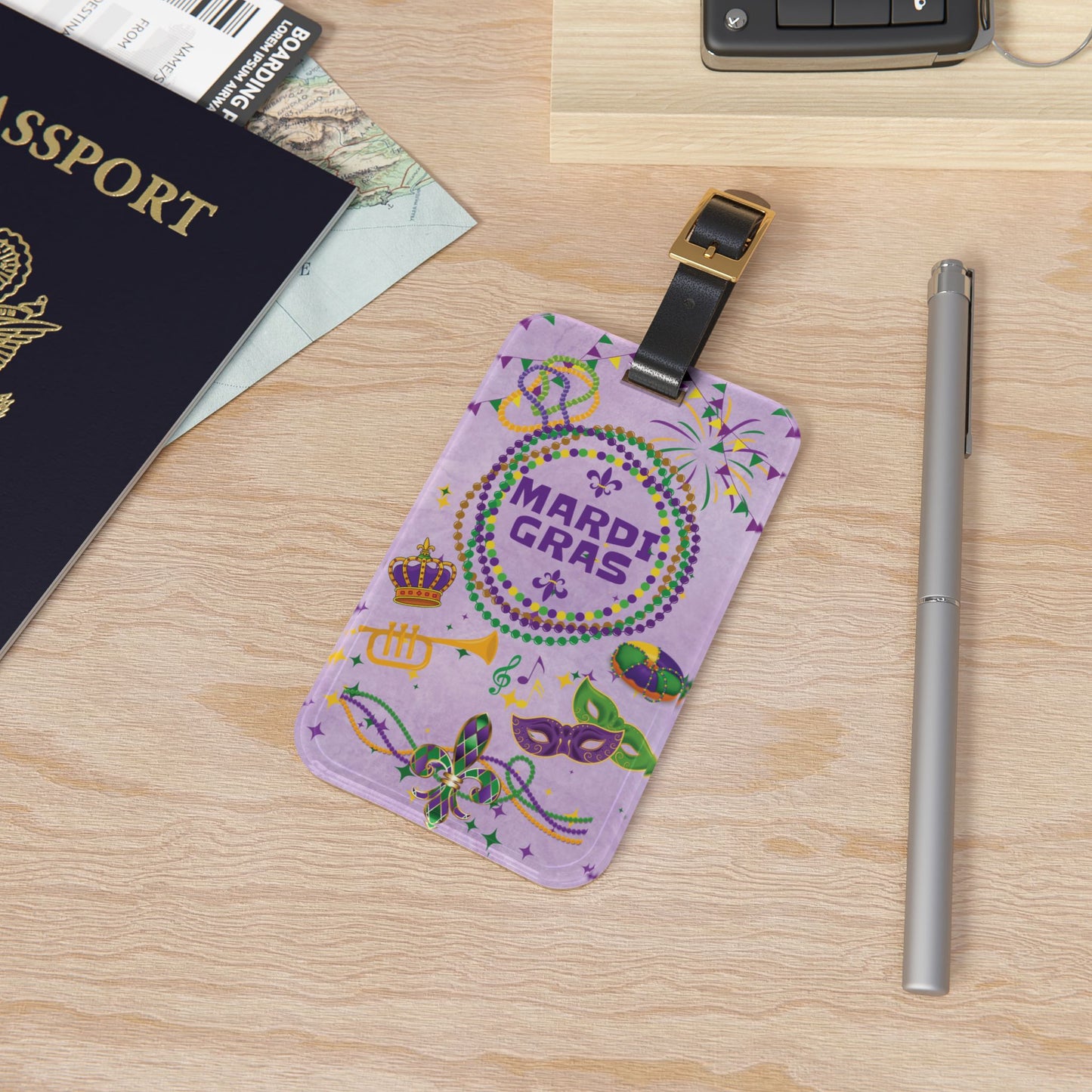 New Orleans Mardi Gras Acrylic Travel Luggage Tag - NOLA, Group, Travel Gift