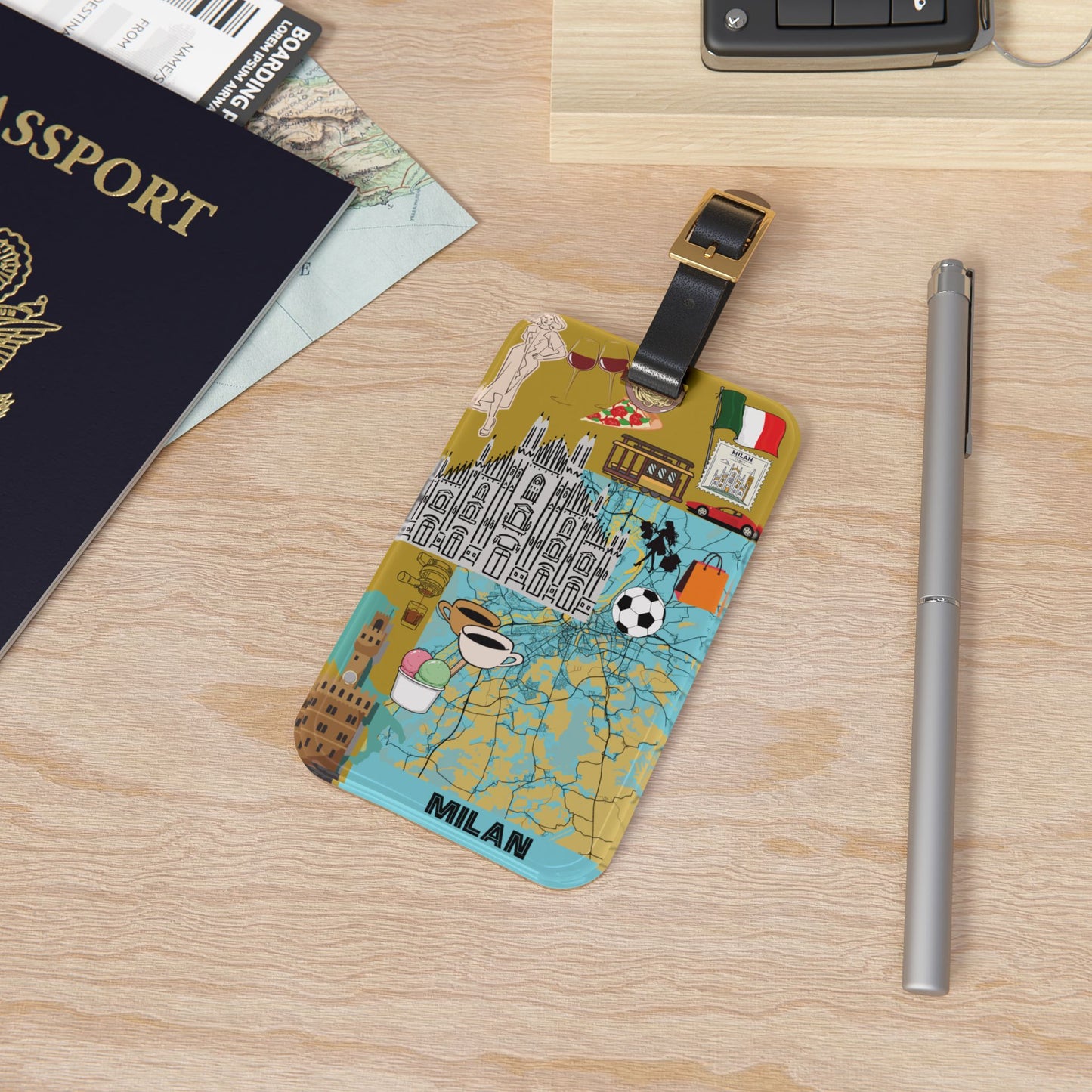 Italian Milan Travel Luggage Tag - Perfect for Vacation, Summer Travel, Italy Lovers, Summer Gift, Wanderlust Essentials