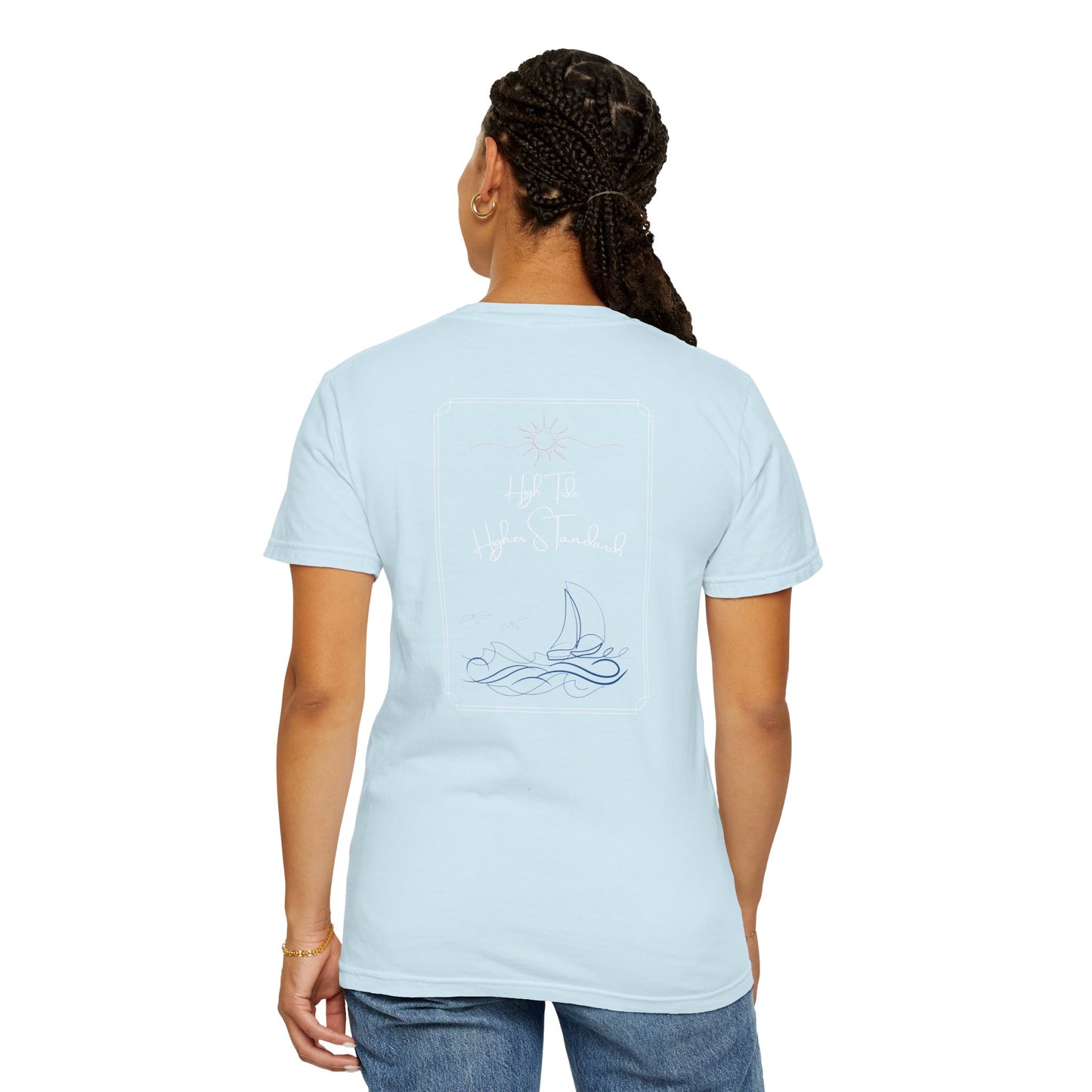 High Tide Higher Standards- New England Inspired Sailing Graphic T-Shirt