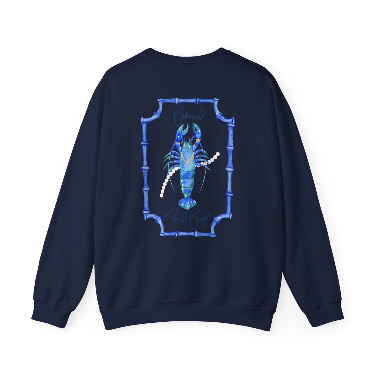 Buttered and Bougie- Crewneck Cozy Sweatshirt, Nautical Gift, Lobster Apparel, Seafood Lover