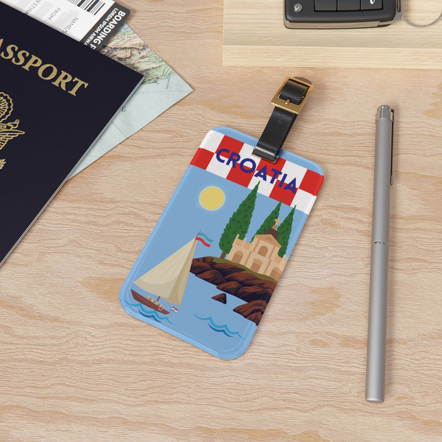Croatian Travel Luggage Tag - Perfect for Vacation, Summer Travel, Croatian Theme Gift, Wanderlust Essentials