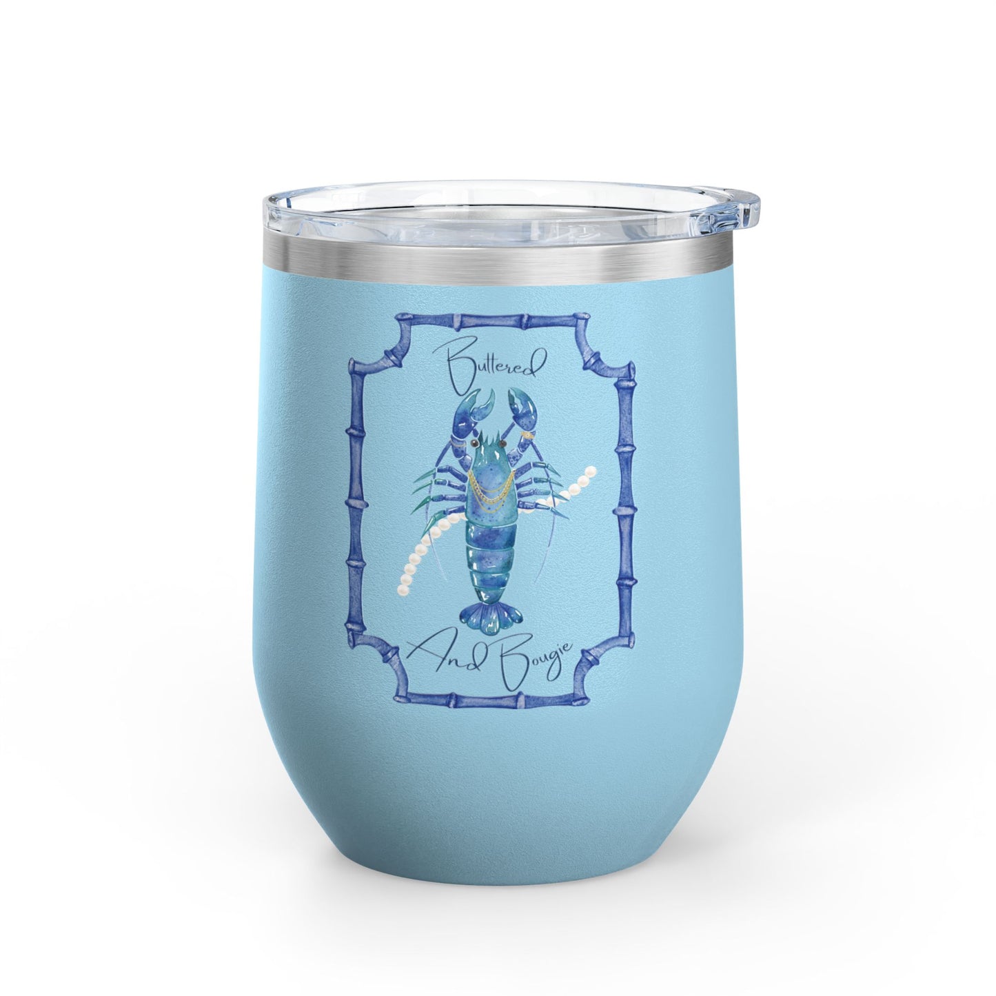 Bougie and Buttered Wine Tumbler, 12oz | Coastal Drinkware, Nautical Gift, Summer Beverage Cup, Lobster Lover