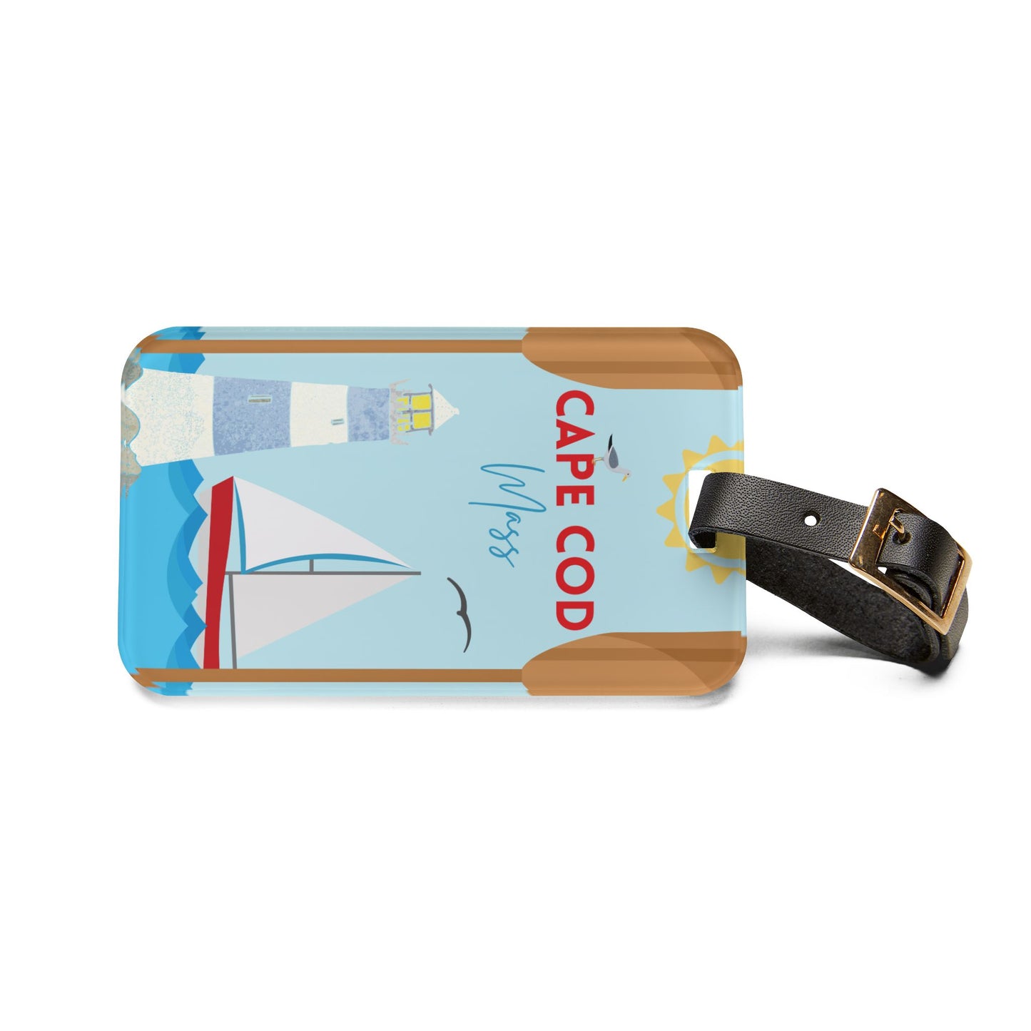 Cape Cod, New England, Americana Summer Travel Luggage Tag - Perfect for Vacation, Travel, Gift