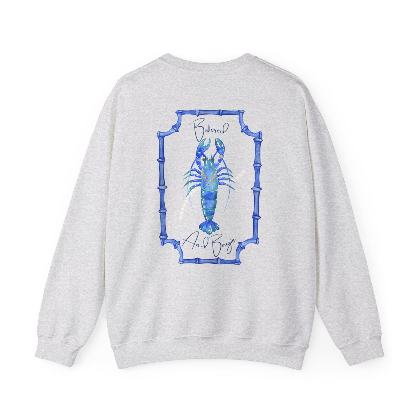 Buttered and Bougie- Crewneck Cozy Sweatshirt, Nautical Gift, Lobster Apparel, Seafood Lover