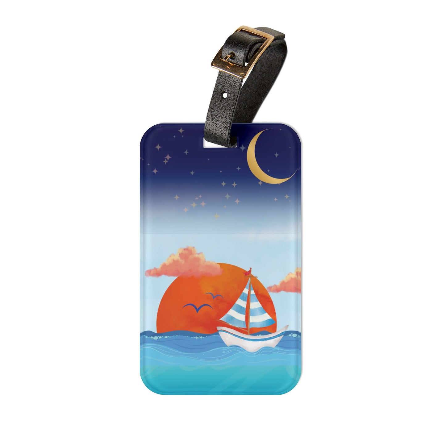 Boating Sailboat Travel Luggage Tag - Perfect for Vacation, Sailing, Cruising, Boating, Summer, Sunset, or Boat Lovers