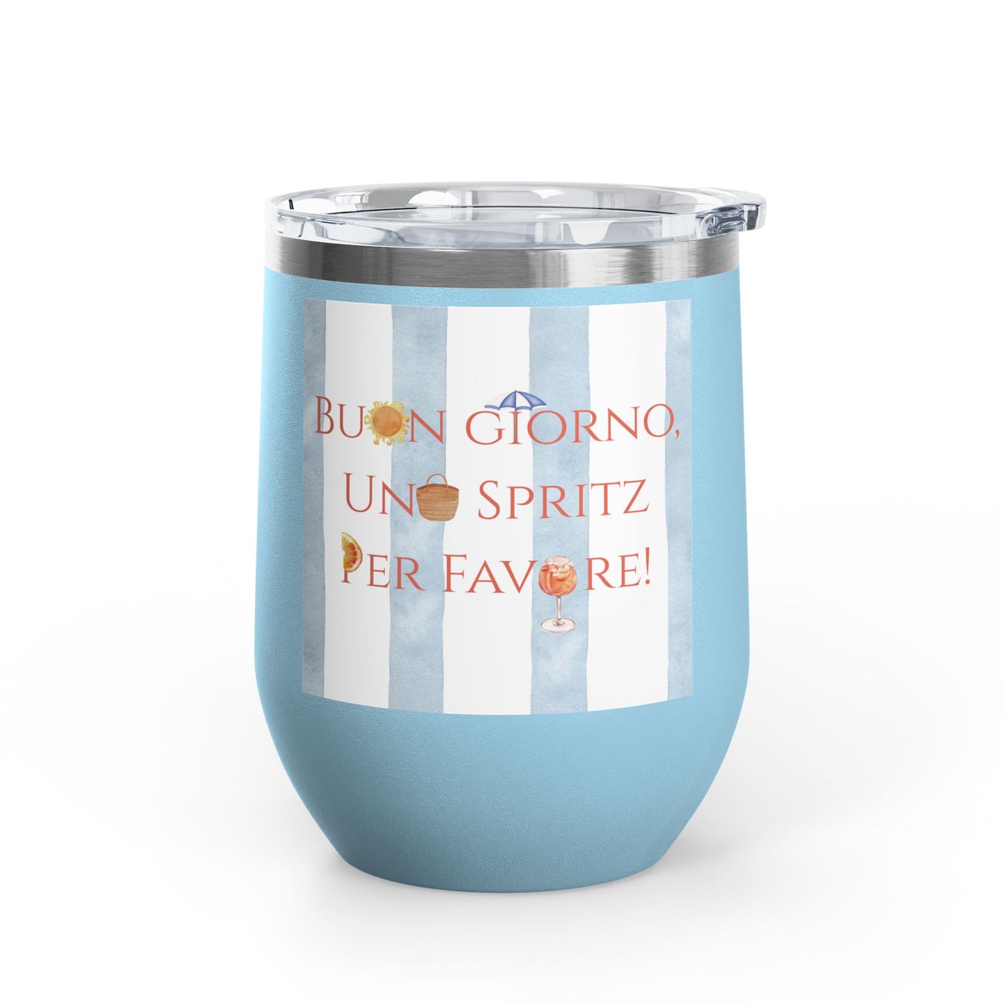 Italian Spritz Wine Tumbler, 12oz | Summer Drinkware, Italy Euro Summer Gift, Italian Beverage Cup