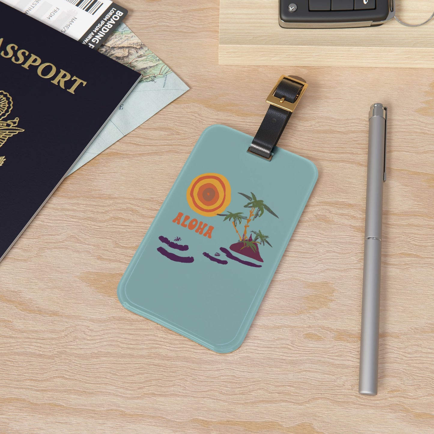 Hawaiian Inspired Aloha Travel Luggage Tag - Perfect for Vacation, Summer Travel, Hawaiian Cruise, Summer Gift, Wanderlust Essentials