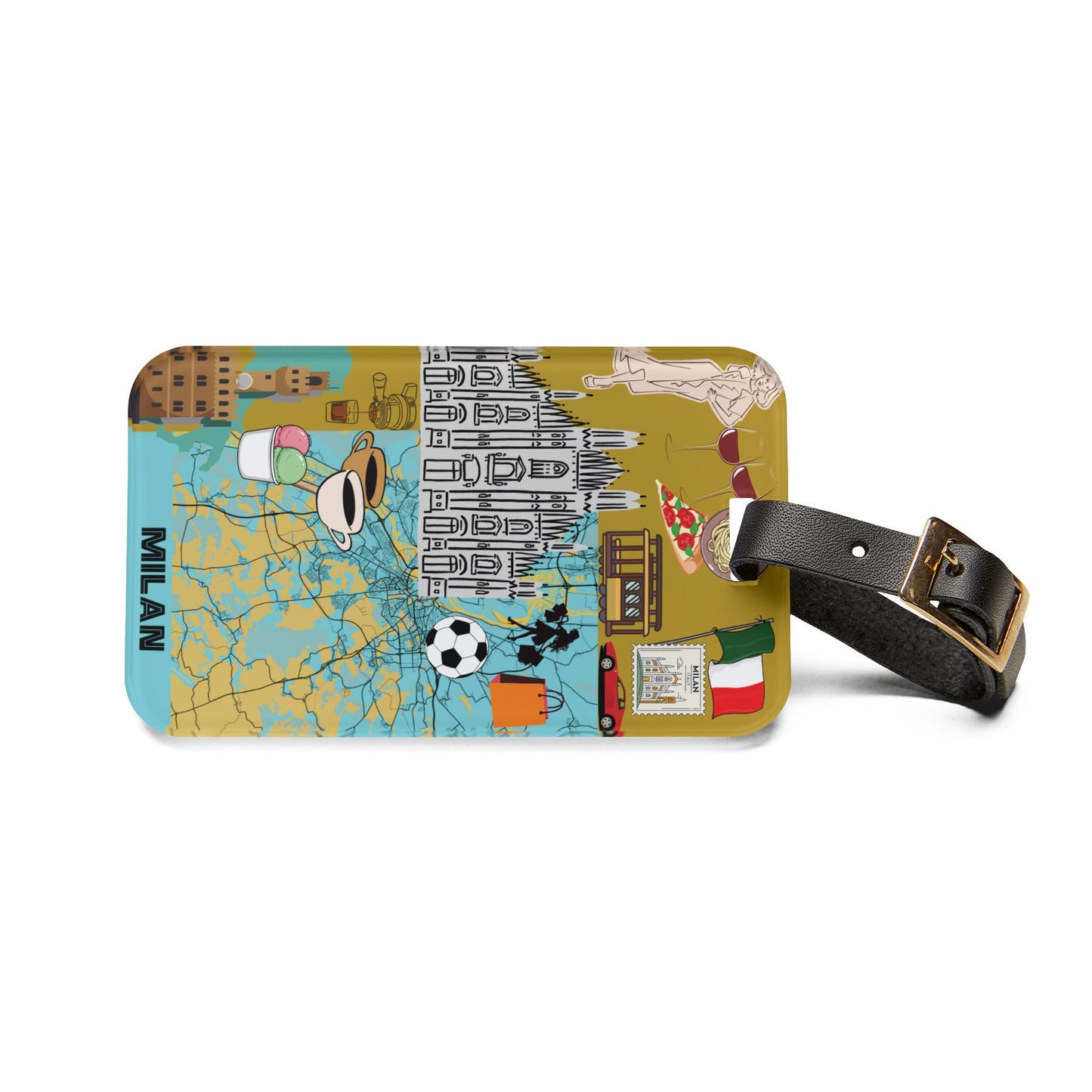 Italian Milan Travel Luggage Tag - Perfect for Vacation, Summer Travel, Italy Lovers, Summer Gift, Wanderlust Essentials