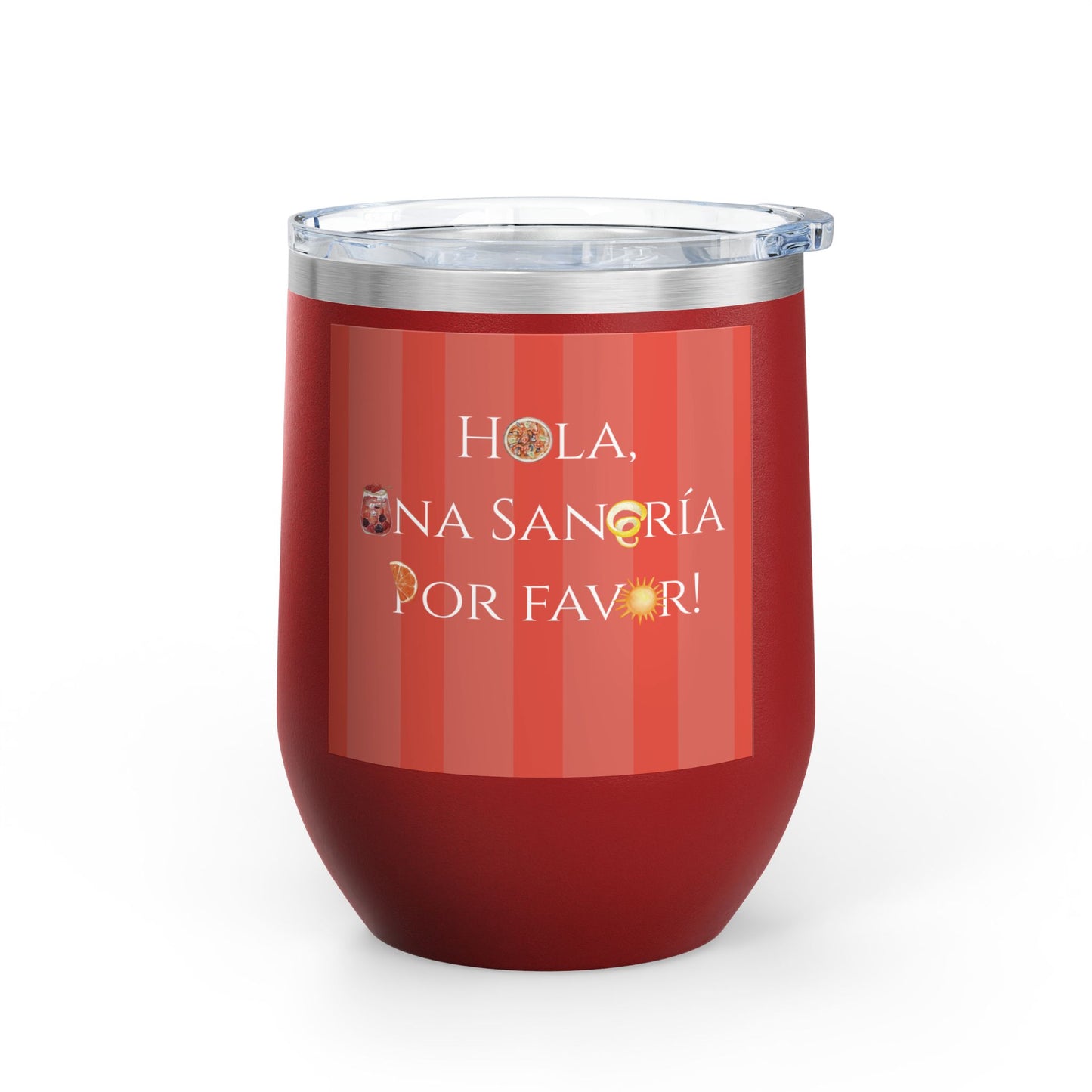 Spain Sangría Wine Tumbler, 12oz | Summer Drinkware, Spain Summer Gift, Spanish Beverage Cup