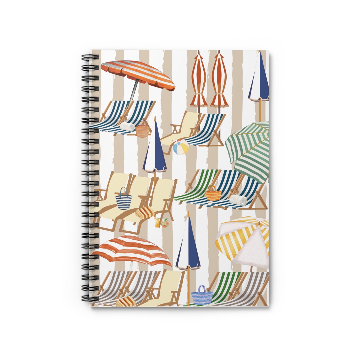 Stripes on Stripes- Amalfi Beach Inspired Journal and Spiral Notebook - Italian Summer Notebook