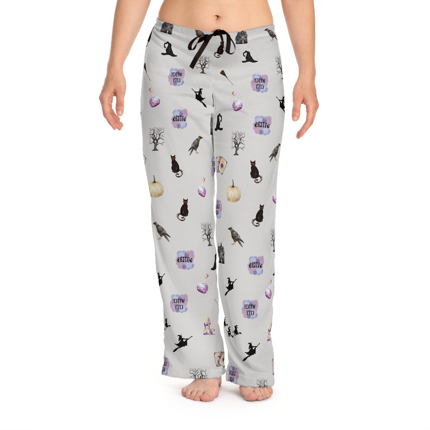 Salem Mass Halloween Witch Themed Drawstring Pajamas Lounge Pants