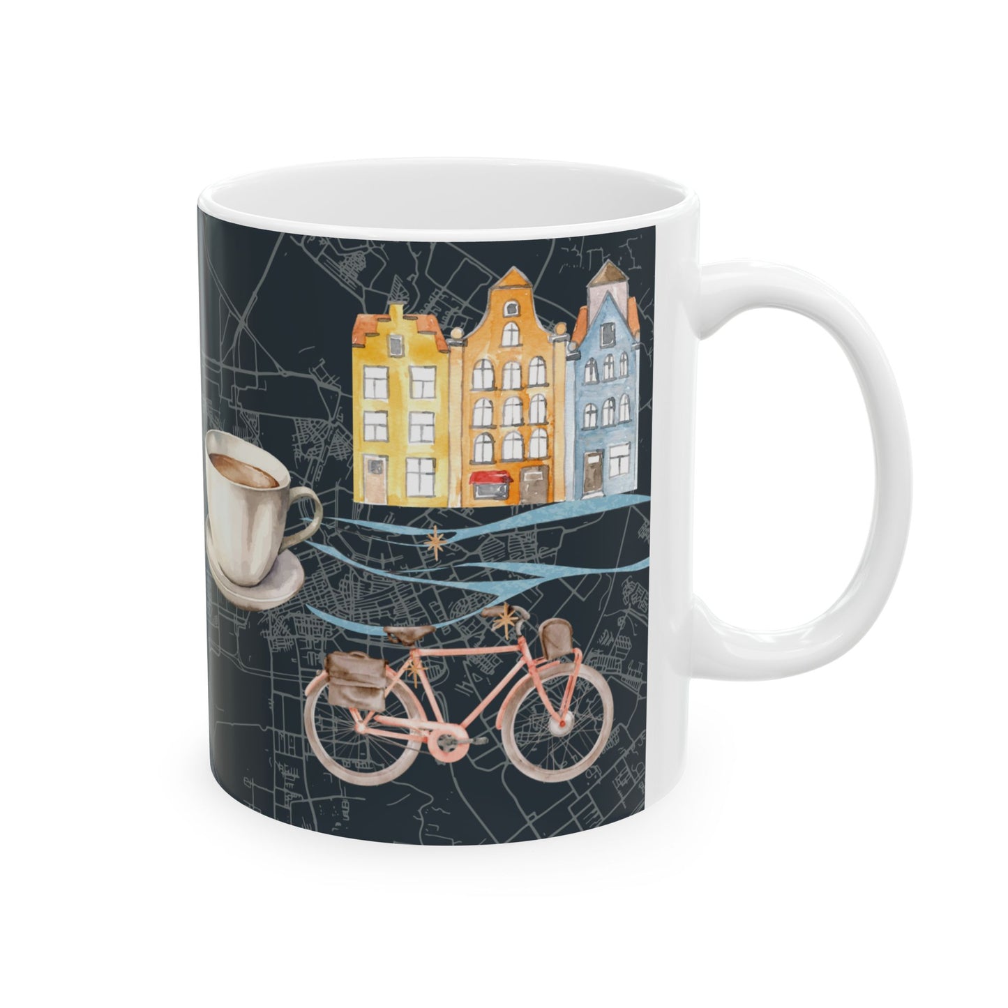 This Is A Flat White In Amsterdam- Travel Vignette Coffee Mug
