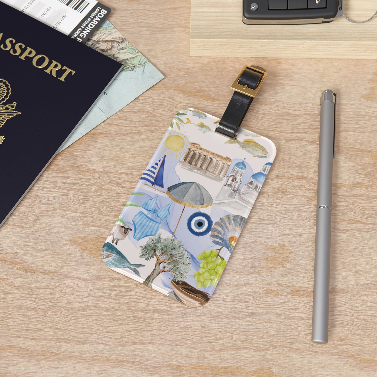 Greek Travel Luggage Tag - Perfect for Vacation, Summer Travel, Cruise Lovers, Greece Gift, Wanderlust Essentials