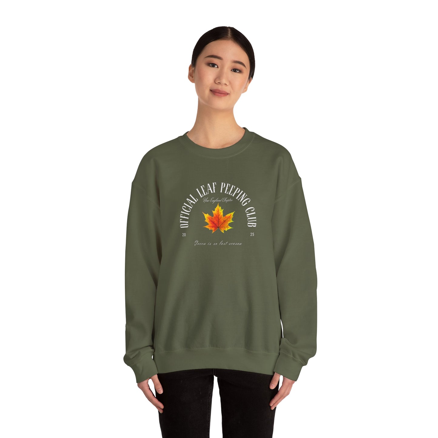Official Leaf Peeping Club 2025: Green is So Last Season- Fall & Autumn Leaves Theme Graphic Crewneck Sweatshirt