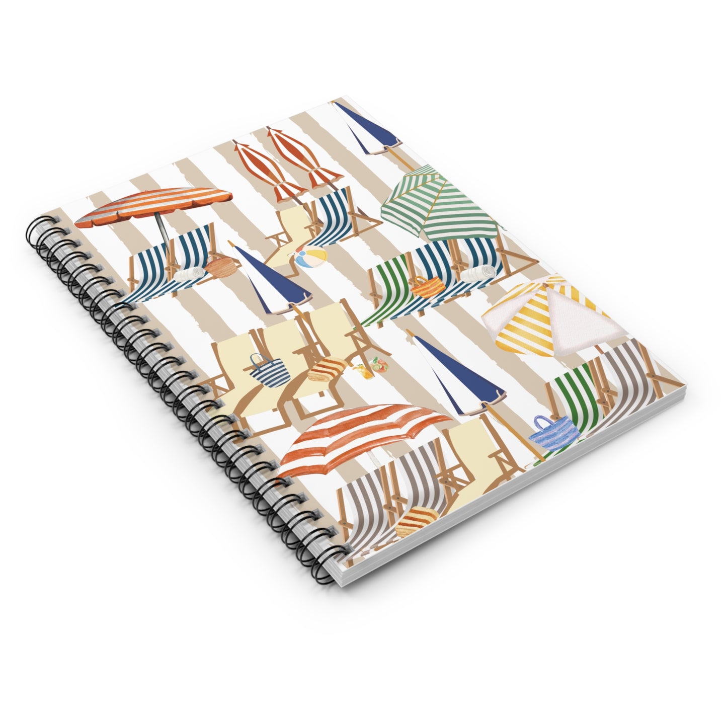 Stripes on Stripes- Amalfi Beach Inspired Journal and Spiral Notebook - Italian Summer Notebook