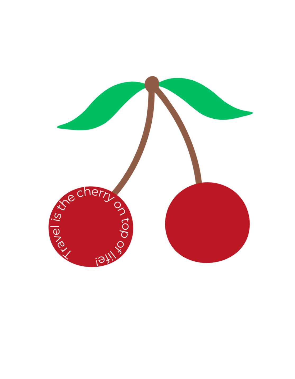 Travel is the Cherry on Top of Life! Cherry Graphic Racerback Tank, Summer Workout Top, Cute Gym Wear, Casual Fashion Apparel, Gift for Her