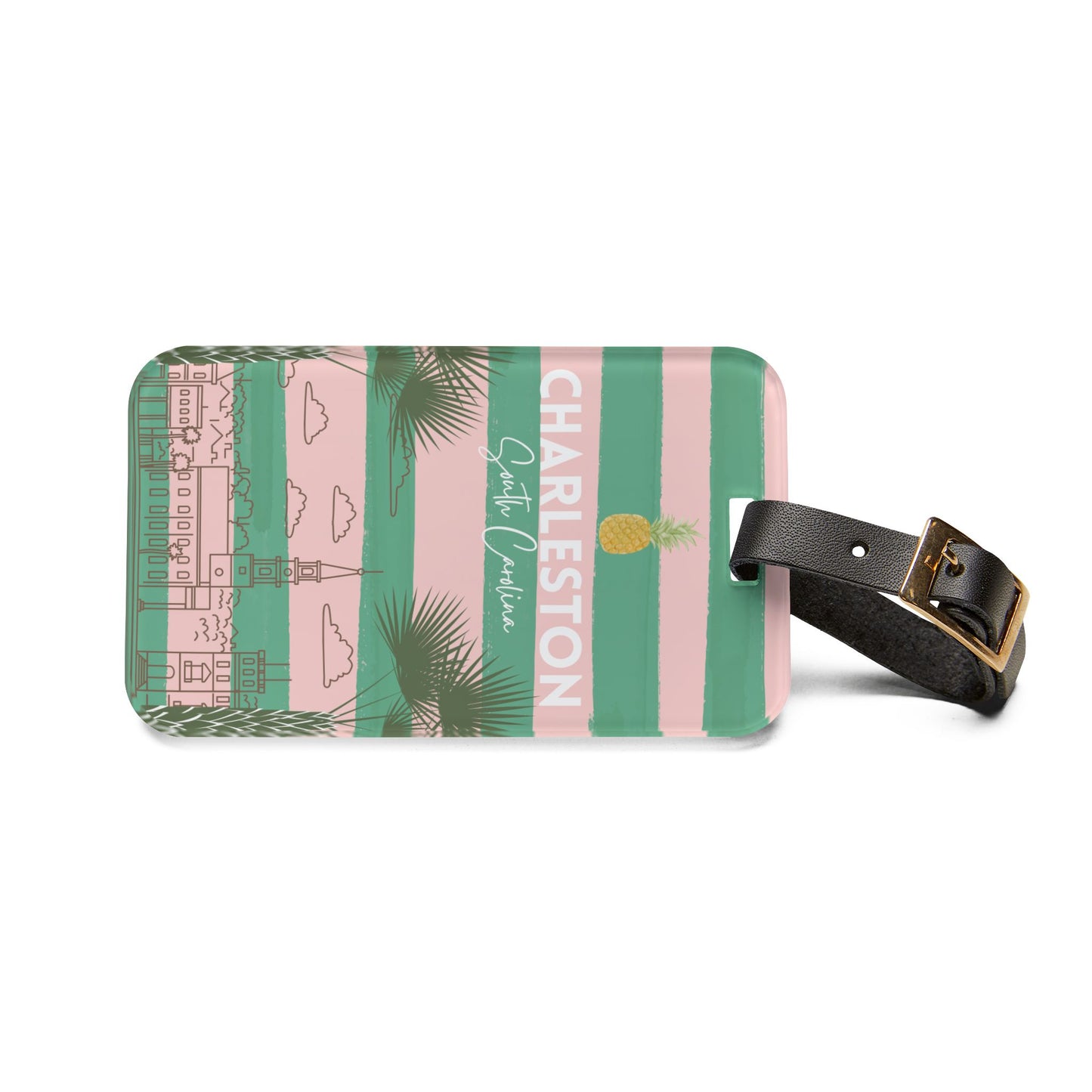 Charleston South Carolina Acrylic Travel Luggage Tag - Bachelorette, Group, Travel Gift