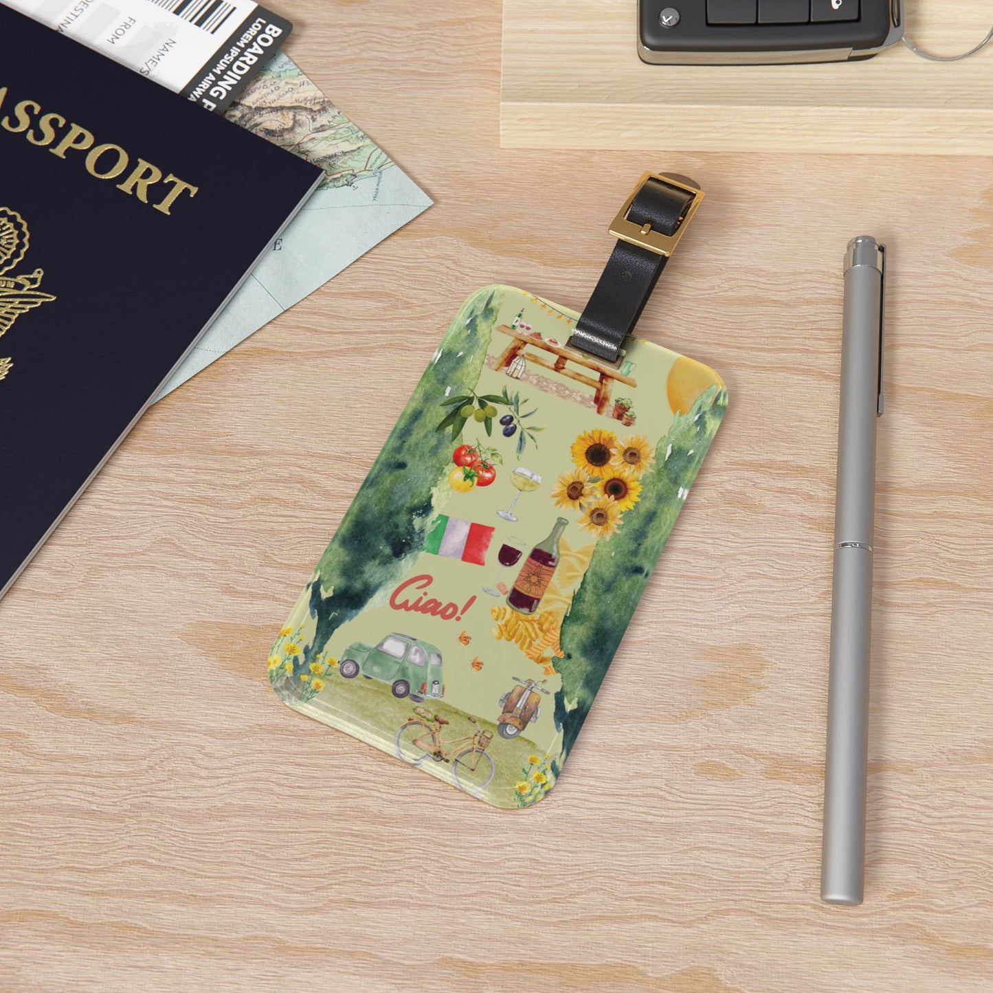 Italian Tuscany Travel Luggage Tag - Perfect for Vacation, Summer Travel, Italy Lovers, Summer Gift, Wanderlust Essentials