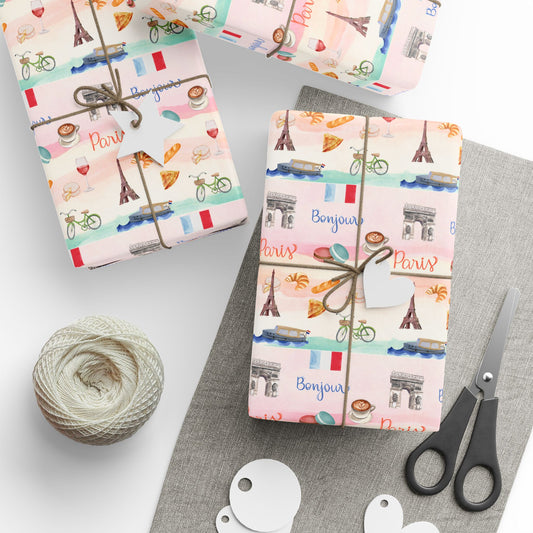 Paris France Wrapping Paper Gift Wrap