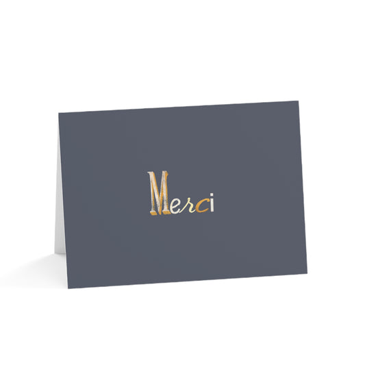 Merci -Thank You Greeting Card, French Parisian Typography