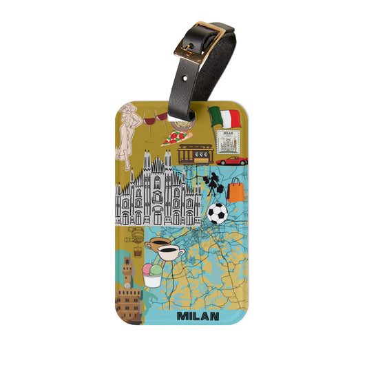 Italian Milan Travel Luggage Tag - Perfect for Vacation, Summer Travel, Italy Lovers, Summer Gift, Wanderlust Essentials