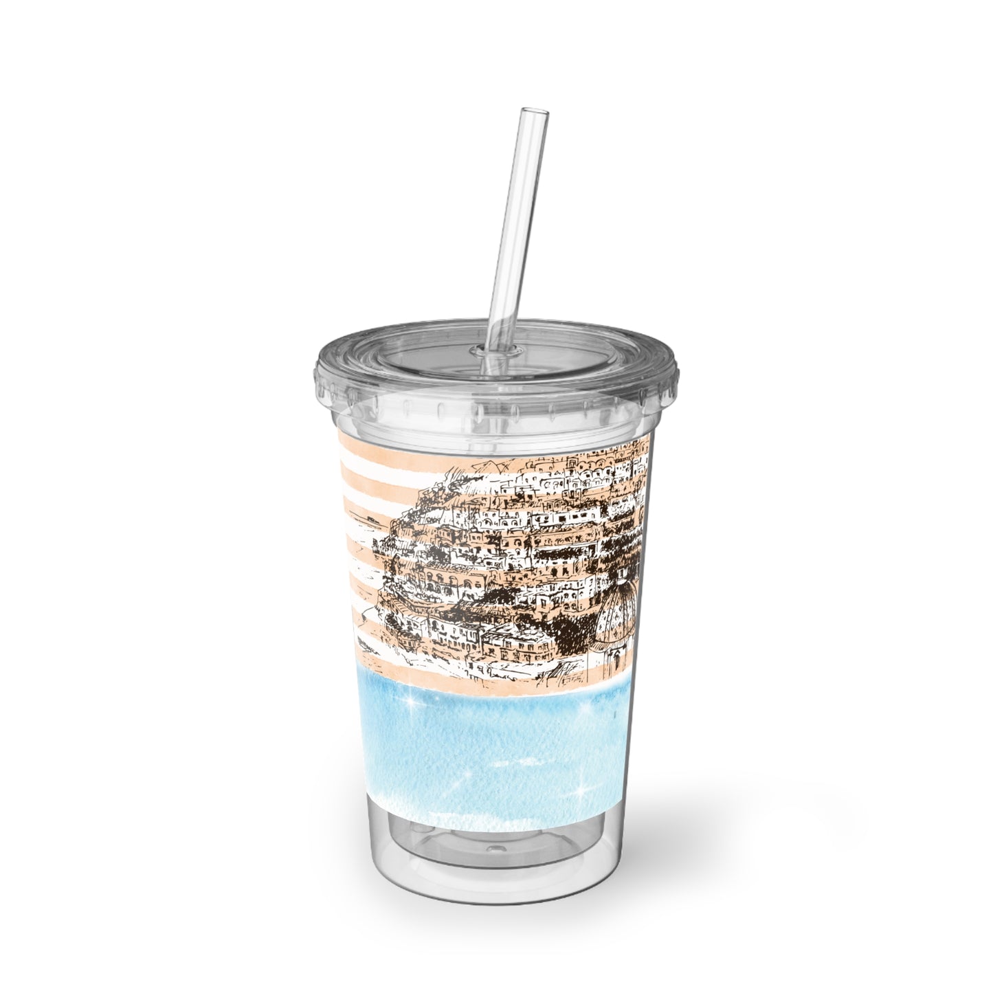 Mentally Drinking An Iced Coffee in Positano- Travel Vignette Acrylic Tumbler