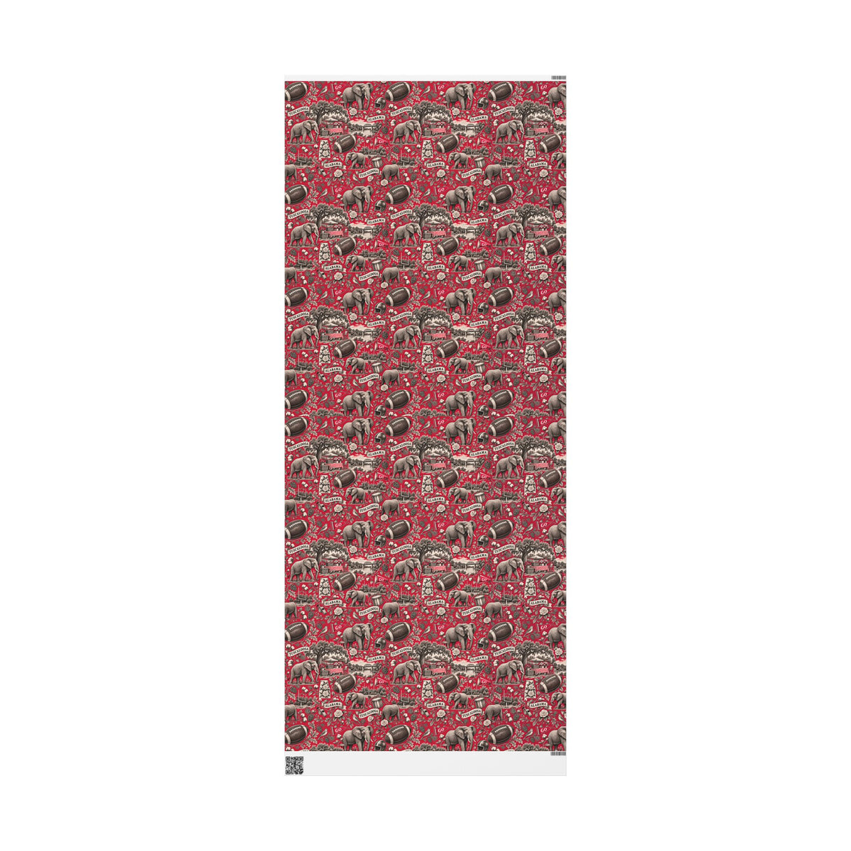 Tuscaloosa, Alabama Football Toile Wrapping Paper: Crimson and White Gift Wrap