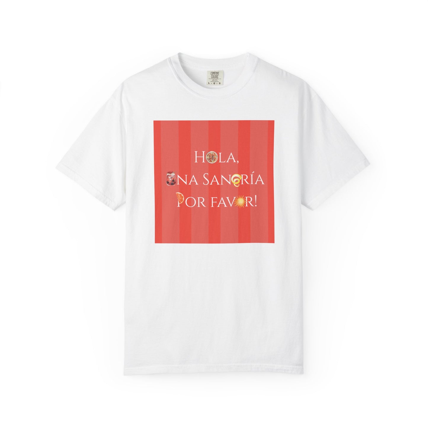 Spain-Inspired Sangría Summer Striped T-Shirt, Graphic Tee With Spanish Vibes