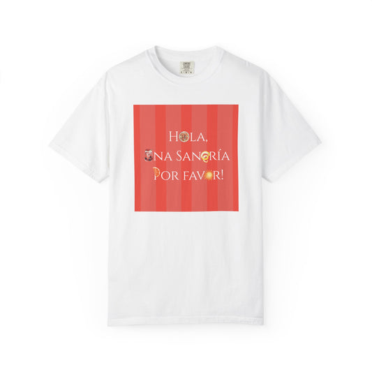 Spain-Inspired Sangría Summer Striped T-Shirt, Graphic Tee With Spanish Vibes