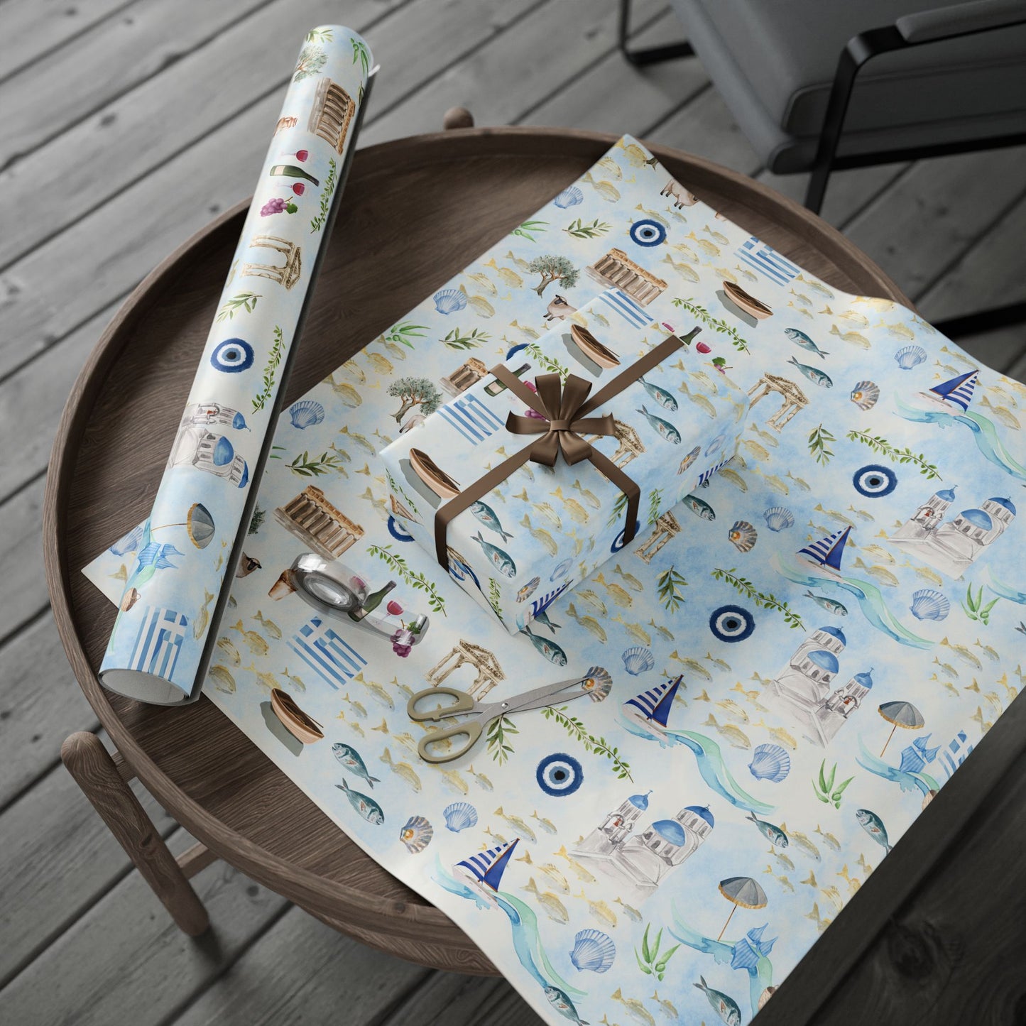 Greek Summer Wrapping Paper Gift Wrap