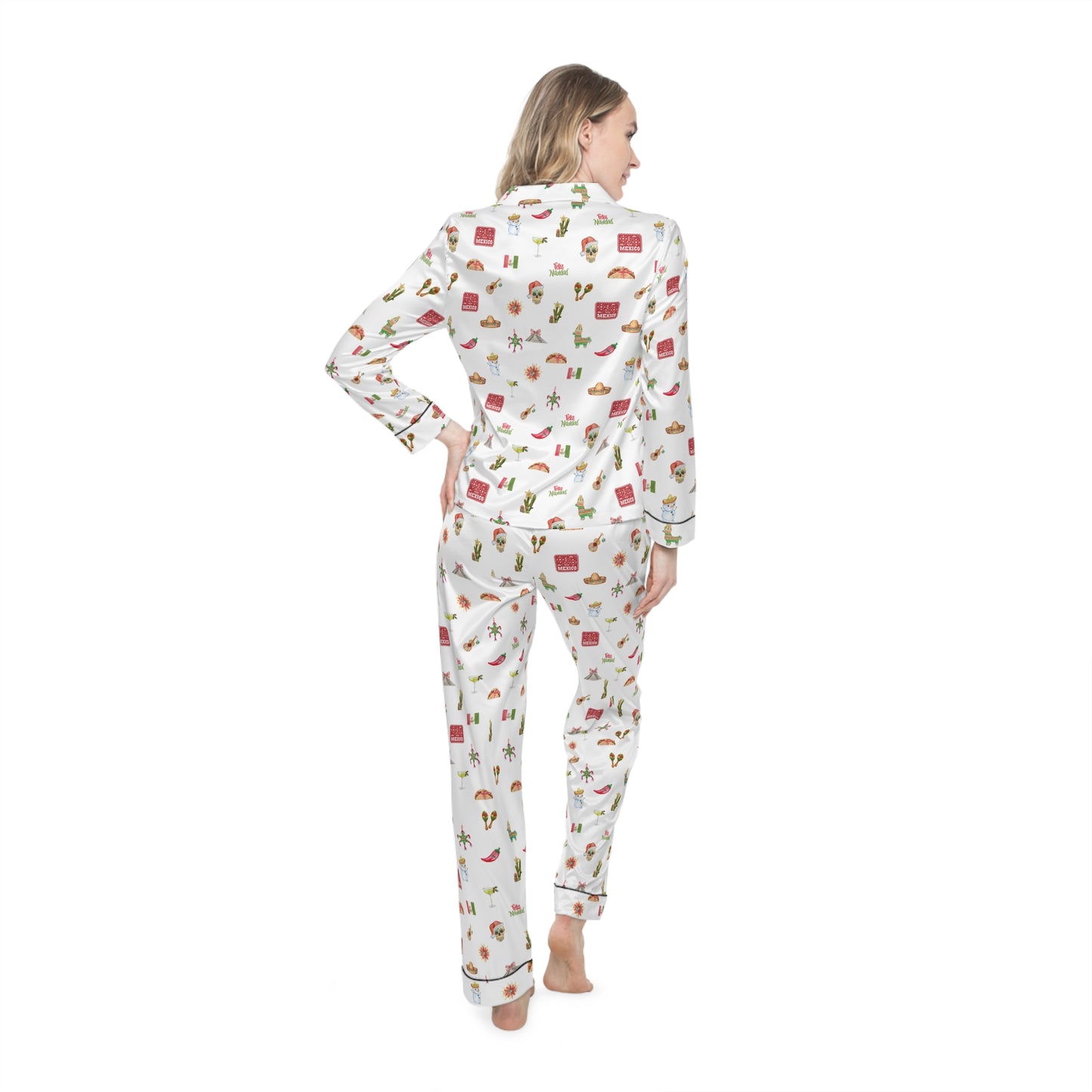 Mexico Christmas Holidays Women's Satin Pajamas